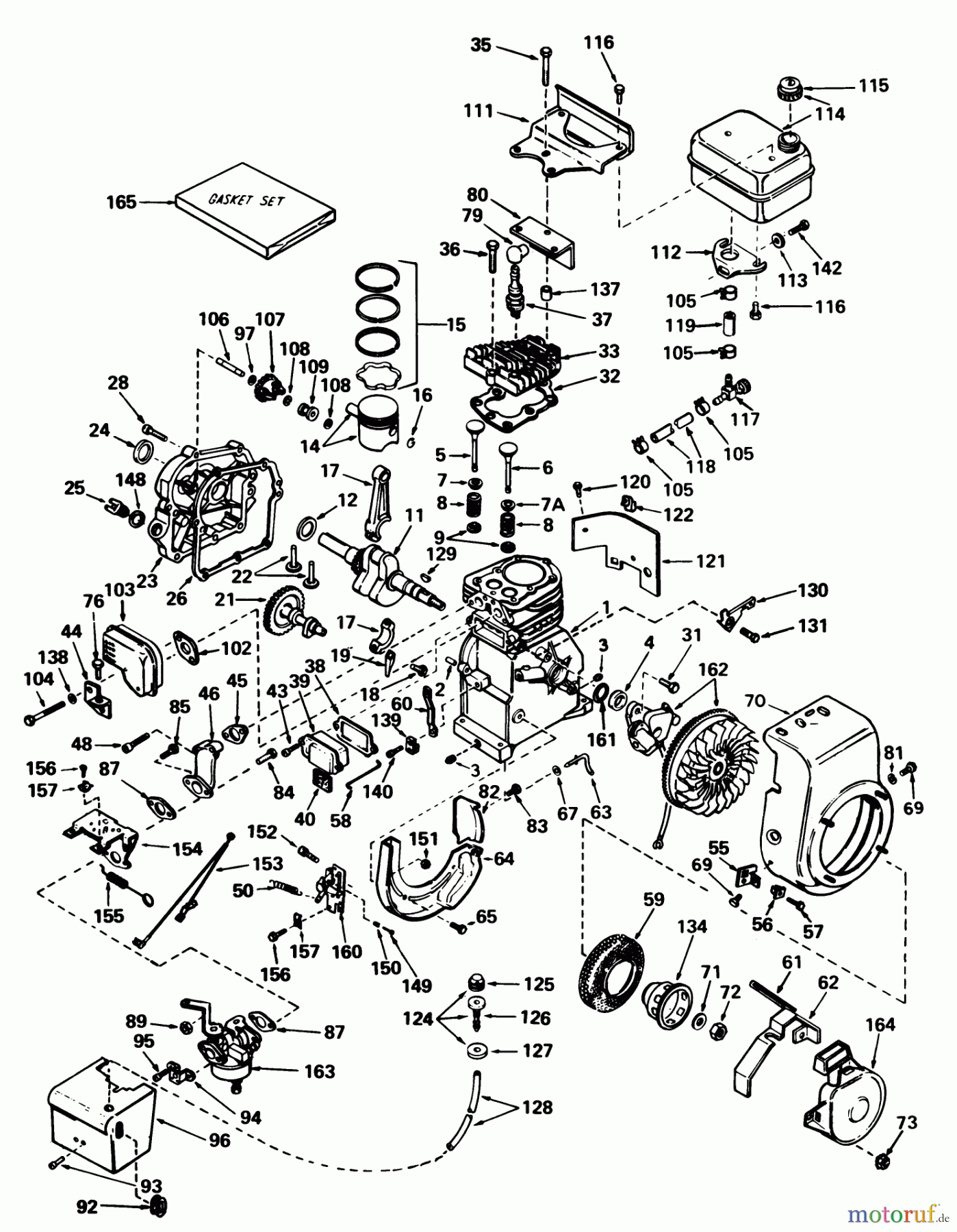 Toro Neu Snow Blowers/Snow Throwers Seite 1 38050 (724) - Toro 724 Snowthrower, 1978 (8000001-8999999) ENGINE, TECUMSEH MODEL NO. HS50-67074B (5 H.P. SNOWTHROWER MODEL NO. 38040)