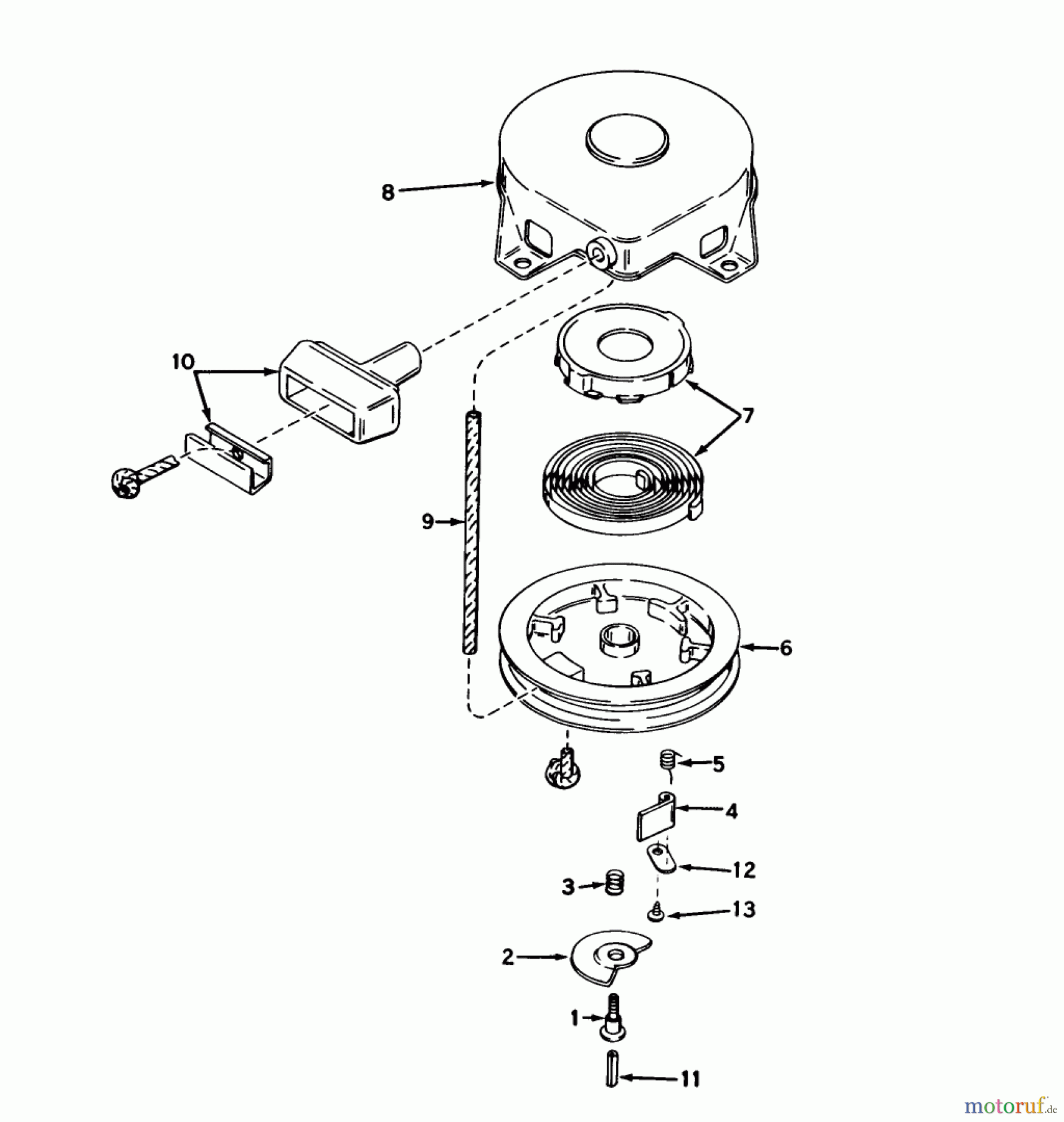 Toro Neu Snow Blowers/Snow Throwers Seite 1 38040 (524) - Toro 524 Snowthrower, 1981 (1000001-1999999) REWIND STARTER NO. 590473 (5 AND 7 H.P. SNOWTHROWER MODEL NOS. 38040 AND 38050)