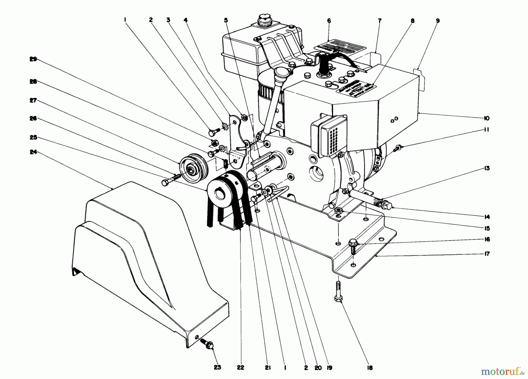  Toro Neu Snow Blowers/Snow Throwers Seite 1 38045 (524) - Toro 524 Snowthrower, 1981 (1000001-1999999) ENGINE ASSEMBLY