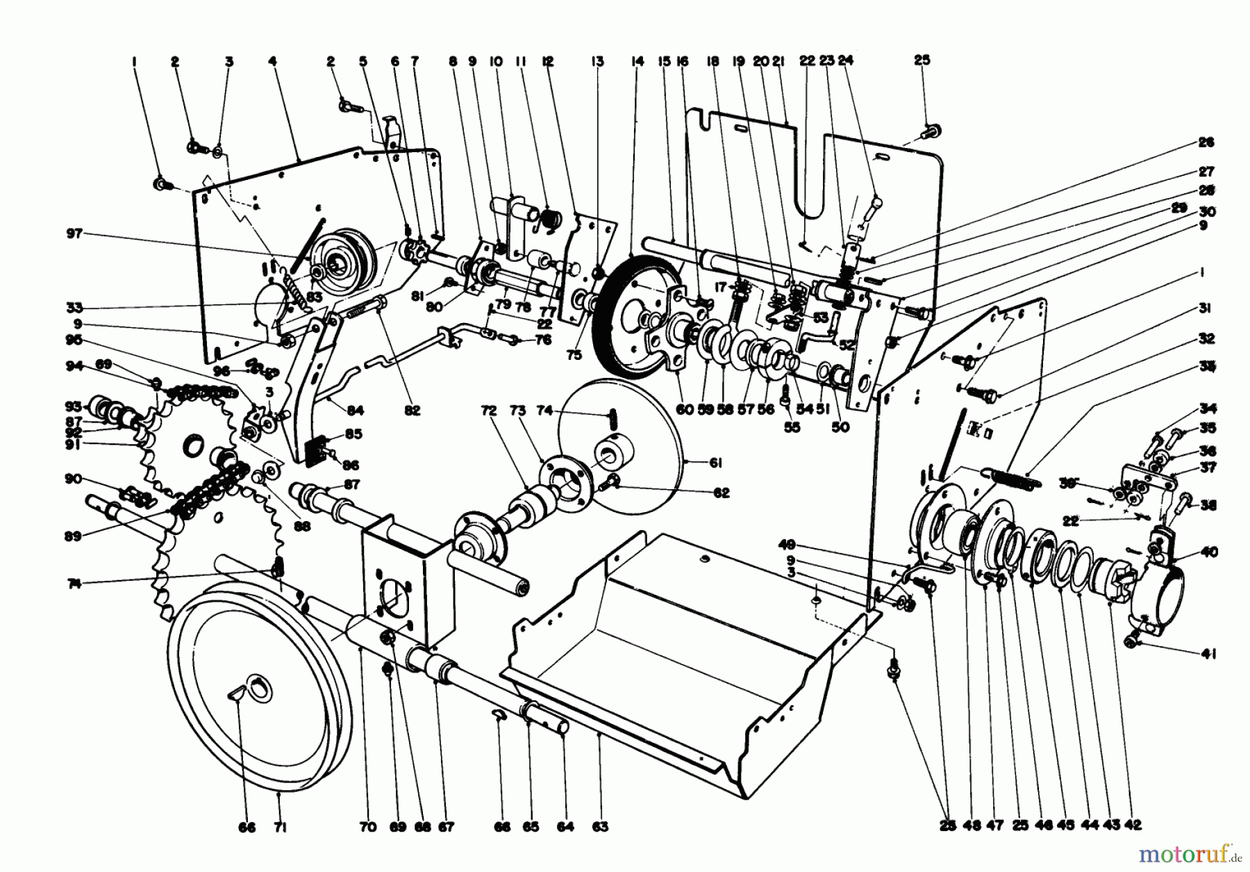  Toro Neu Snow Blowers/Snow Throwers Seite 1 38070 (1032) - Toro 1032 Snowthrower, 1978 (8000001-8999999) TRACTION ASSEMBLY