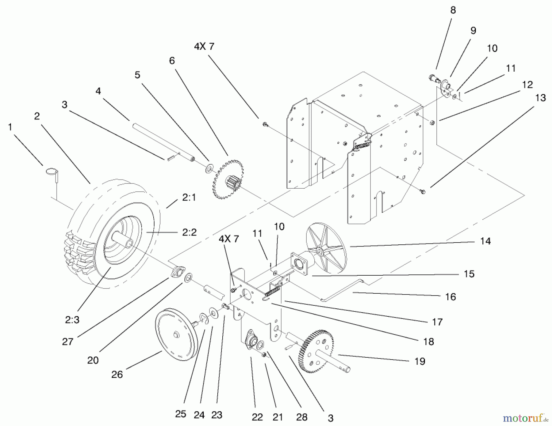 Toro Neu Snow Blowers/Snow Throwers Seite 1 38066 (824XL) - Toro 824XL Power Throw Snowthrower, 2002 (220000001-220999999) LOWER TRACTION ASSEMBLY