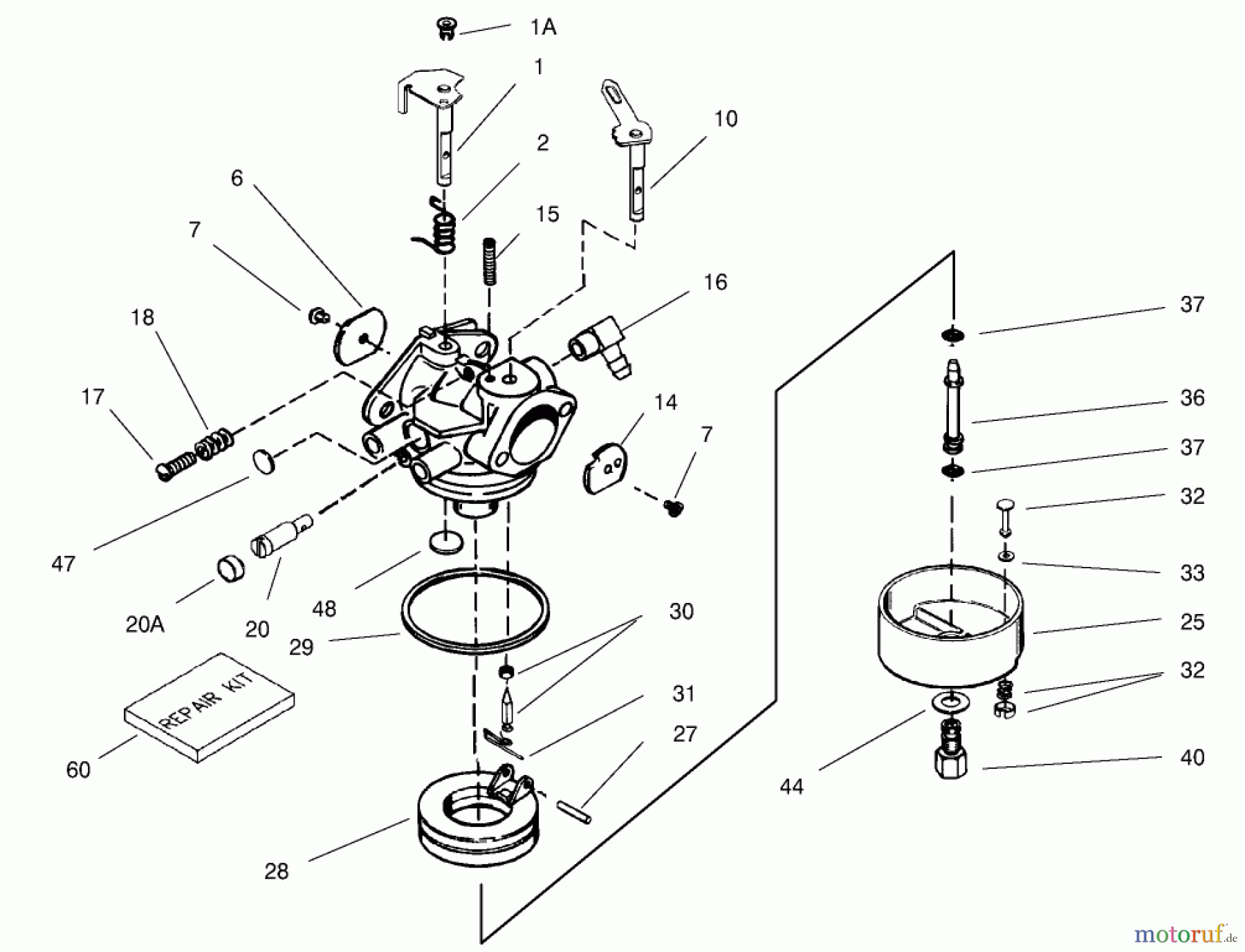  Toro Neu Snow Blowers/Snow Throwers Seite 1 38079 (924) - Toro 924 Power Shift Snowthrower, 2003 (230000001-230999999) CARBURETOR ASSEMBLY NO. 640169