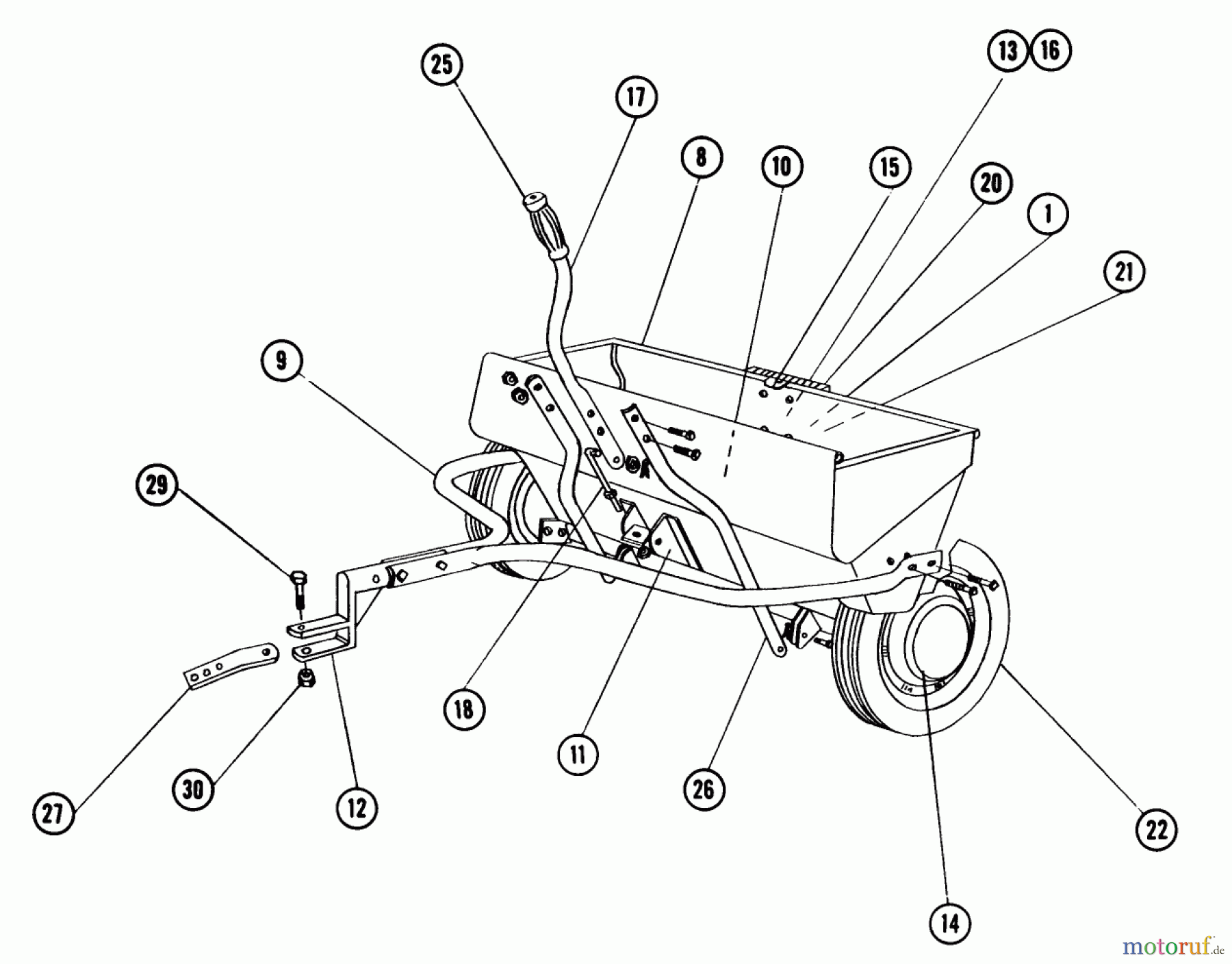  Toro Neu Utility Carts UW-641 - Toro Utility Wagon, 1961 SPREADER FS-363 PARTS LIST