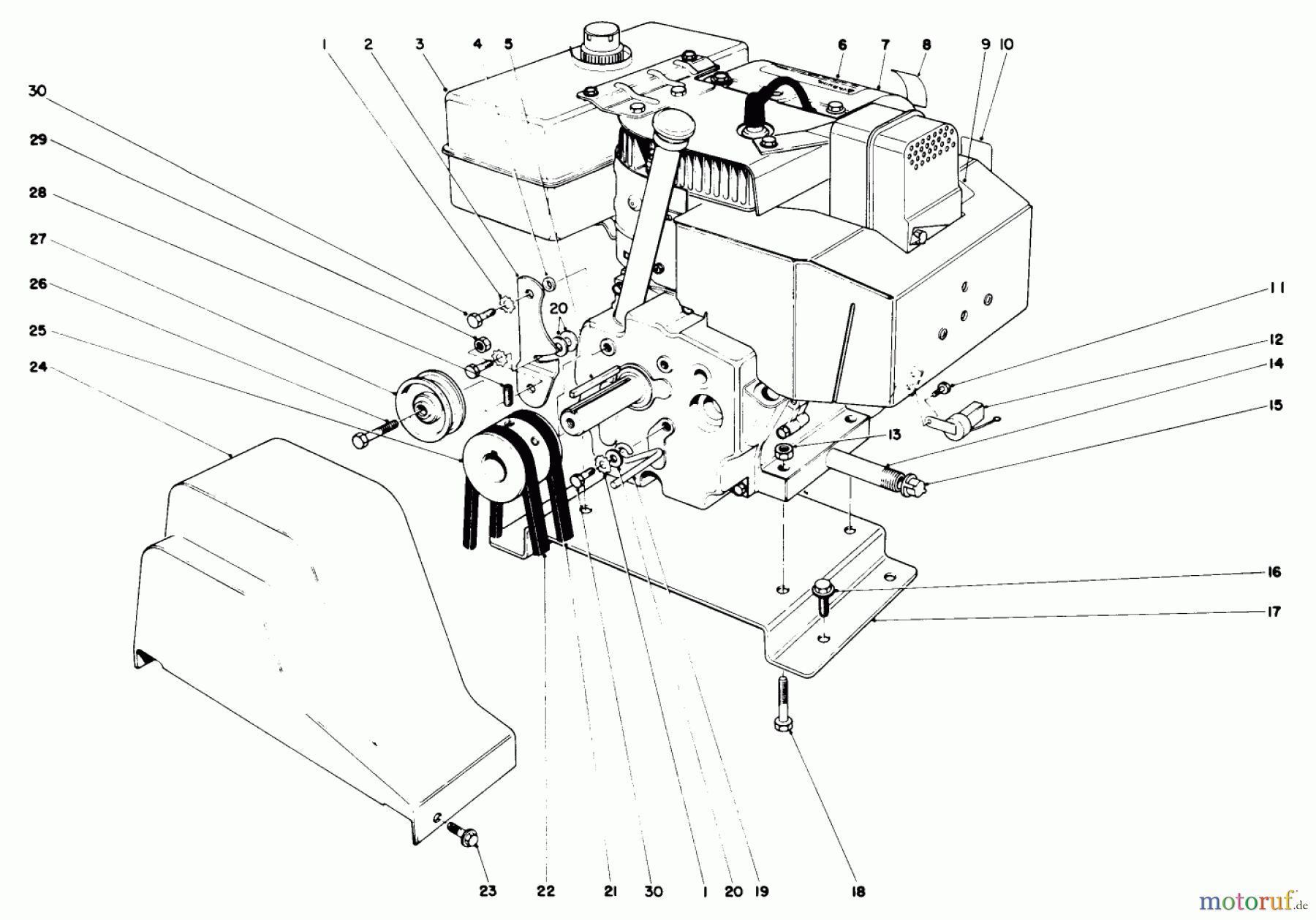  Toro Neu Snow Blowers/Snow Throwers Seite 1 38080 (824) - Toro 824 Snowthrower, 1989 (9000001-9999999) ENGINE ASSEMBLY