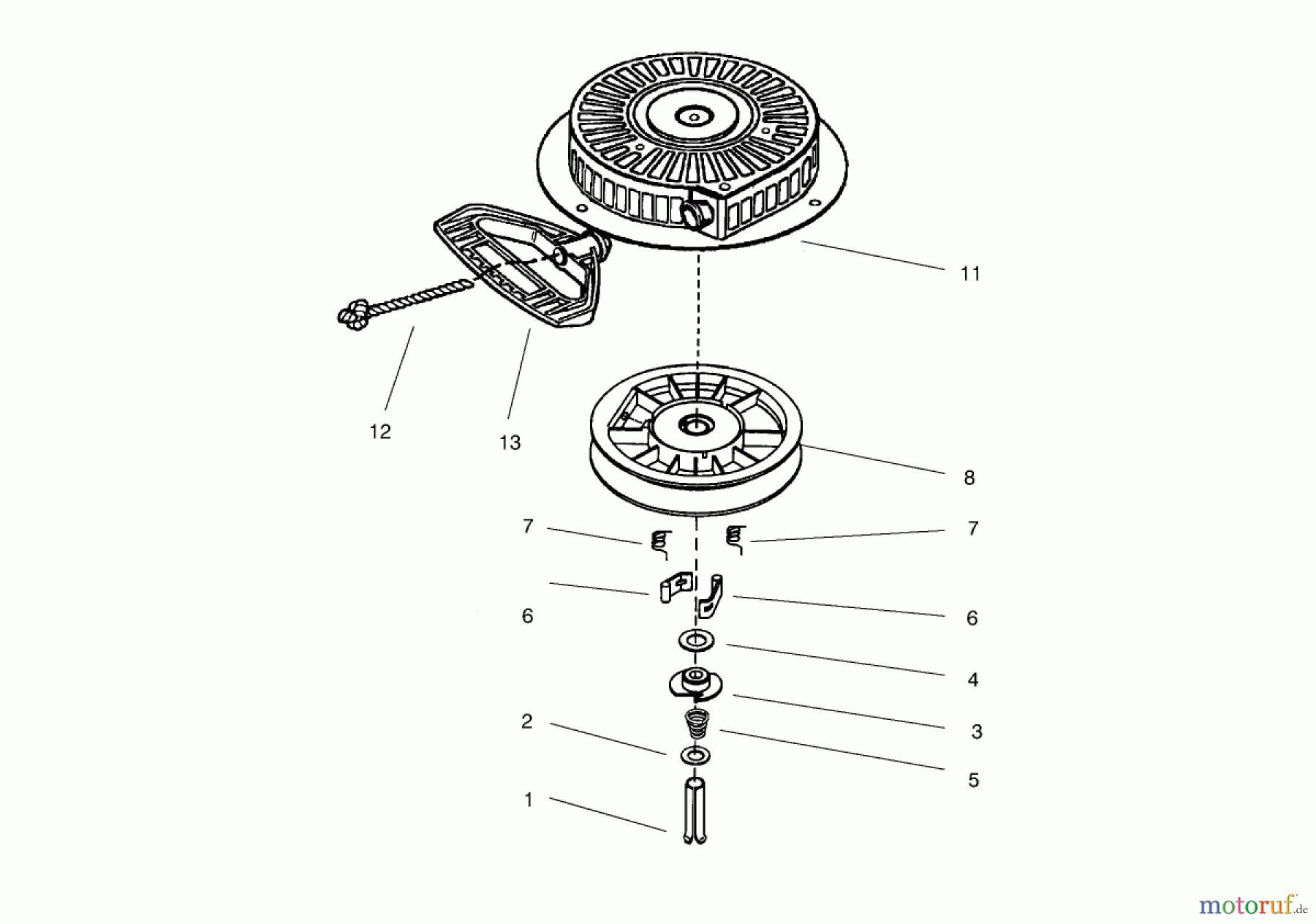 Toro Neu Snow Blowers/Snow Throwers Seite 1 38083 (824XL) - Toro 824XL Power Throw Snowthrower, 1998 (8900001-8999999) RECOIL STARTER #590749 (OPTIONAL)