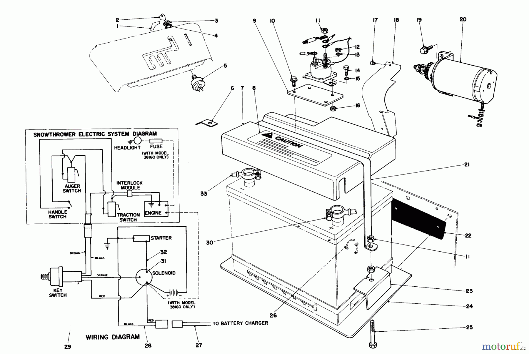  Toro Neu Snow Blowers/Snow Throwers Seite 1 38150 (826) - Toro 826 Snowthrower, 1982 (2000001-2999999) 12 VOLT STARTING MOTOR KIT 42-3370 (8 & 11 H.P. SNOWTHROWER MODEL 38150 & 38090)