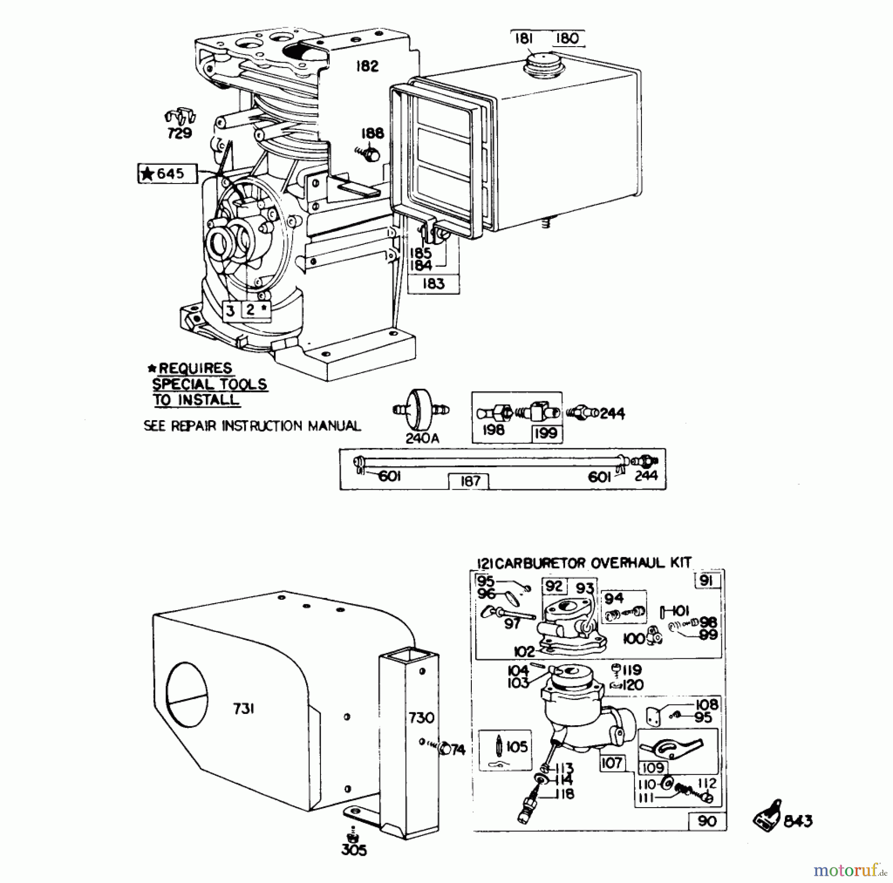 Toro Neu Snow Blowers/Snow Throwers Seite 1 38090 (1132) - Toro 1132 Snowthrower, 1981 (1000001-1999999) ENGINE BRIGGS & STRATTON MODEL NO. 190402 TYPE 0989-01 (8 H.P. SNOWTHROWER MODEL 38150) #2