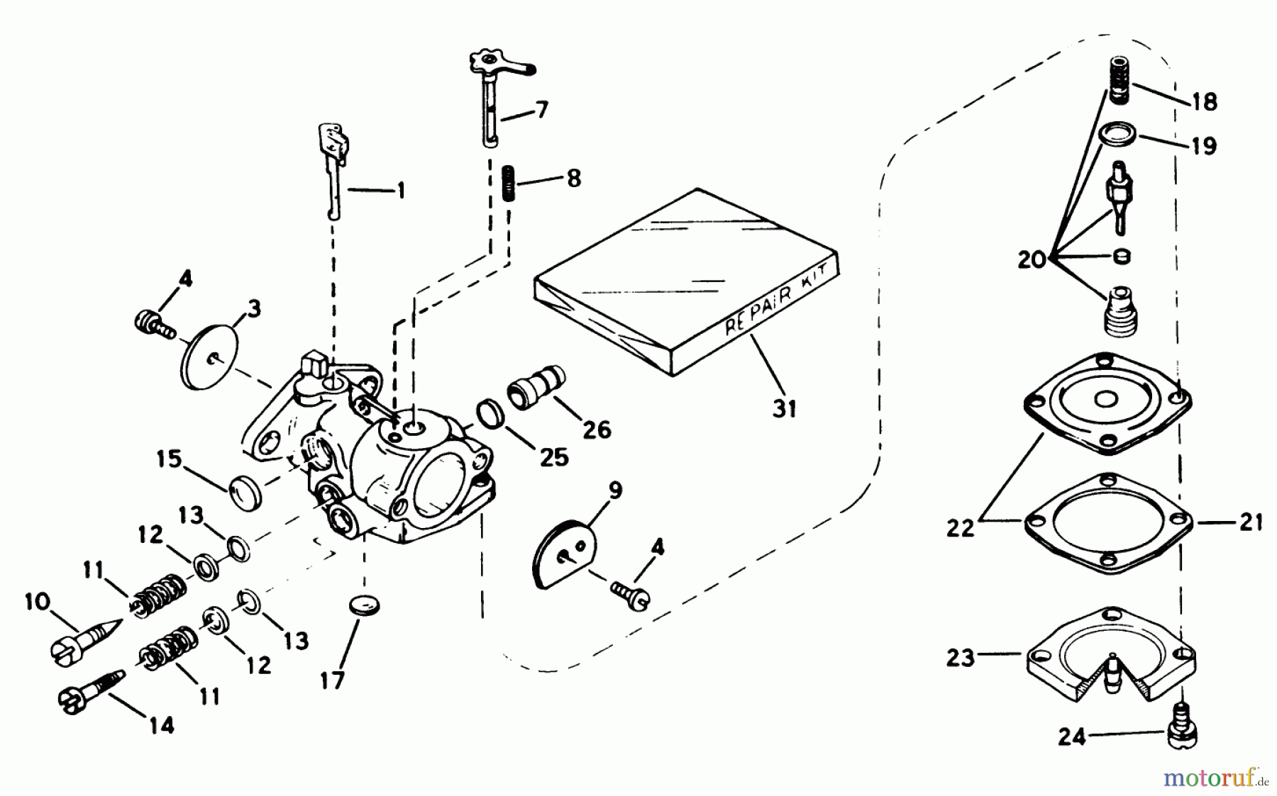  Toro Neu Snow Blowers/Snow Throwers Seite 1 38116 (CR-20R) - Toro CR-20 Snowthrower, 1989 (9000001-9999999) CARBURETOR NO. 632142A