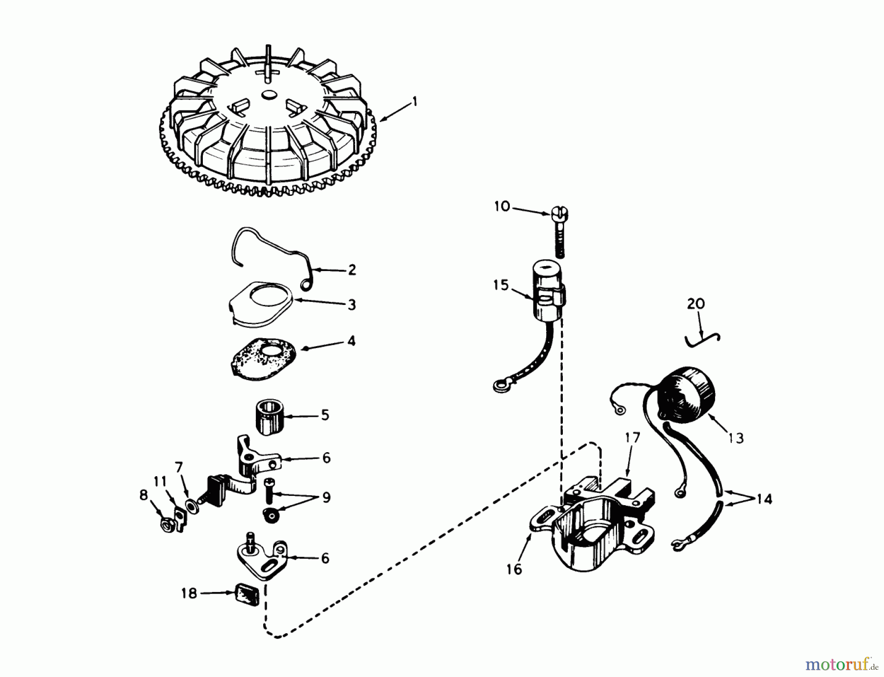  Toro Neu Snow Blowers/Snow Throwers Seite 1 38120 (S-200) - Toro S-200 Snowthrower, 1981 (1000001-1000350) MAGNETO NO. 610772A (ENGINE MODEL AH520 TYPE 1583, 1583A & 1583B)