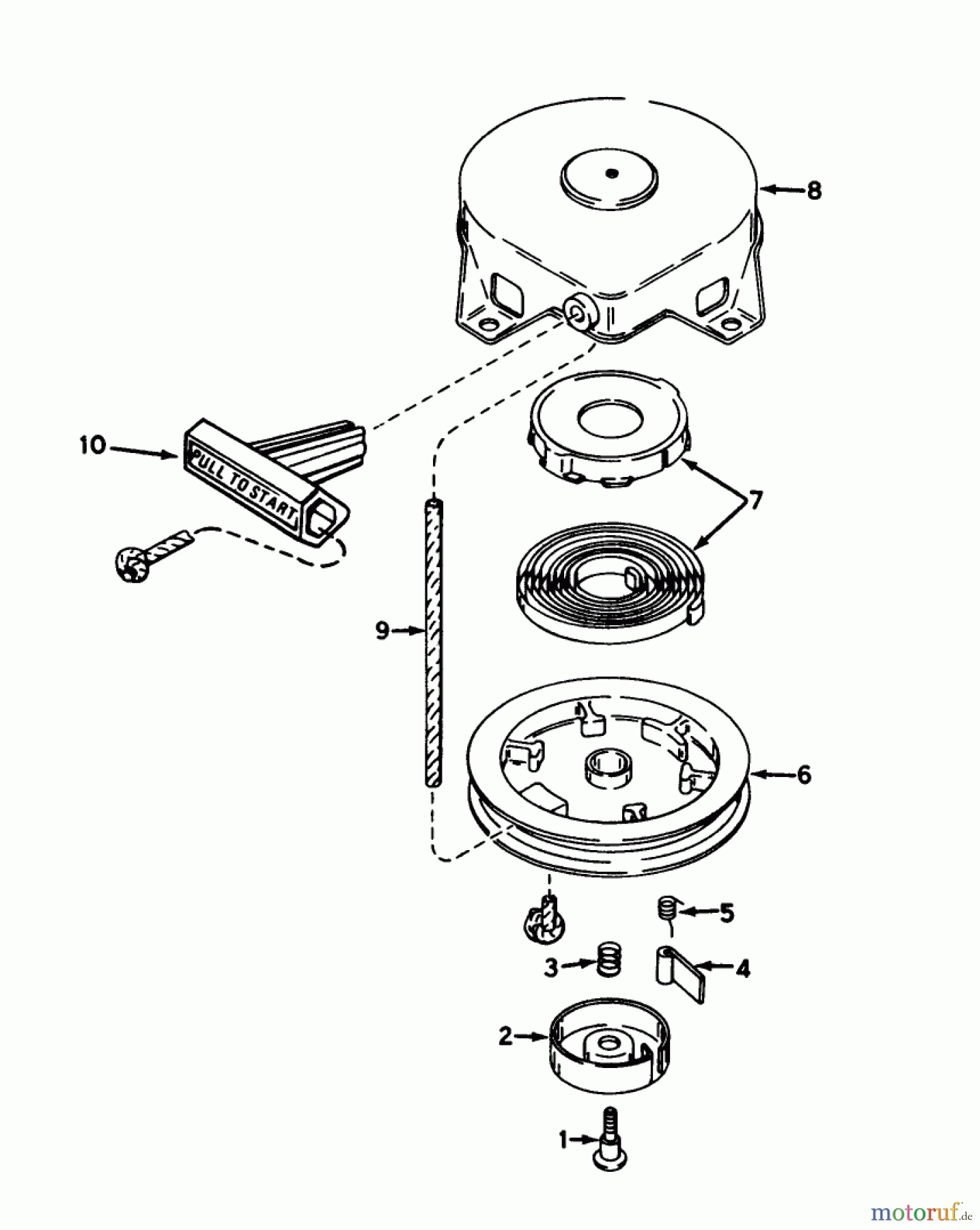 Toro Neu Snow Blowers/Snow Throwers Seite 1 38162 (S-620) - Toro S-620 Snowthrower, 1986 (6000001-6999999) REWIND STARTER NO. 590537