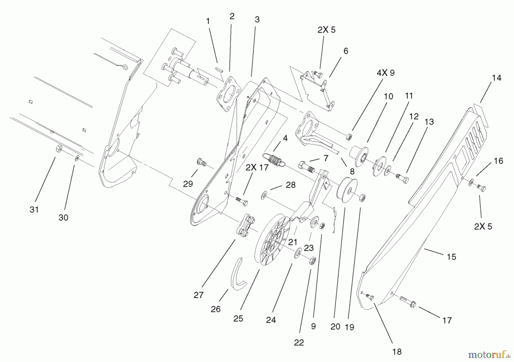 Toro Neu Snow Blowers/Snow Throwers Seite 1 38173 - Toro CCR Powerlite Snowthrower, 2003 (230000001-230999999) IMPELLER DRIVE ASSEMBLY