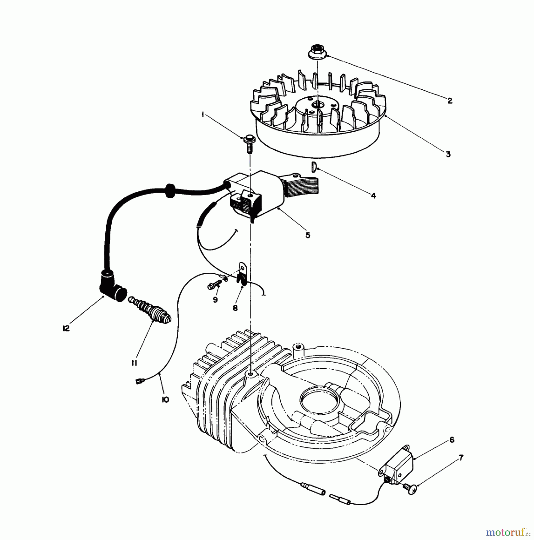 Toro Neu Snow Blowers/Snow Throwers Seite 1 38180C - Toro CCR 2000 Snowthrower, 1987 (7000001-7999999) FLYWHEEL & MAGNETO ASSEMBLY
