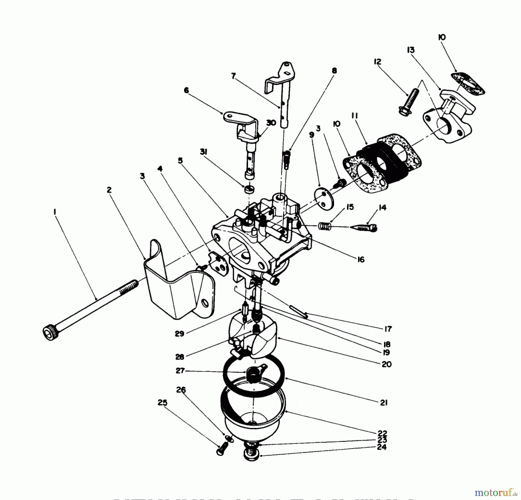 Toro Neu Snow Blowers/Snow Throwers Seite 1 38181 - Toro CCR 2000 Snowthrower, 1994 (4900001-4999999) CARBURETOR ASSEMBLY MODEL NO. 47PP3-4