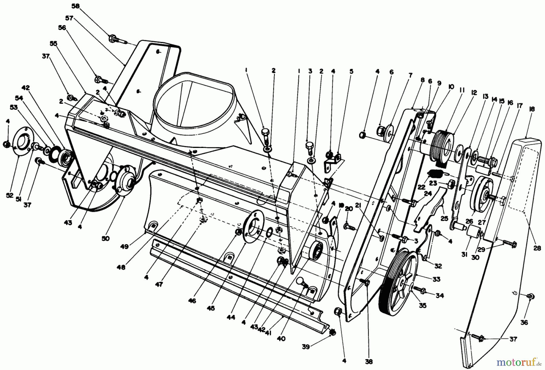 Toro Neu Snow Blowers/Snow Throwers Seite 1 38186 - Toro CCR 2000 Snowthrower, 1990 (0000001-0999999) HOUSING ASSEMBLY