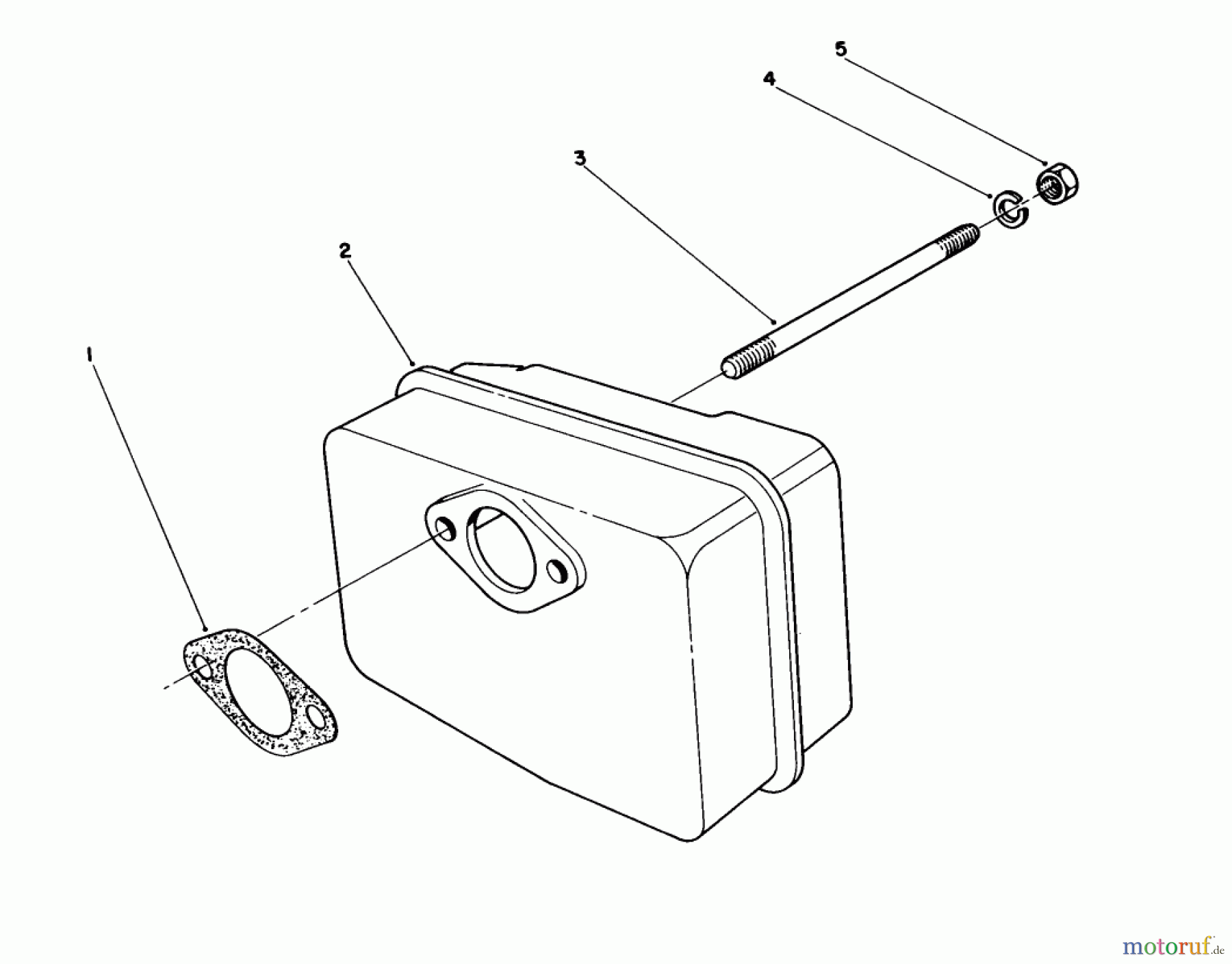 Toro Neu Snow Blowers/Snow Throwers Seite 1 38185 - Toro CCR 2000 Snowthrower, 1991 (1000001-1999999) MUFFLER ASSEMBLY (ENGINE MODEL NO. 47PH7-5, 47PK9-5 & 47PLO-5)