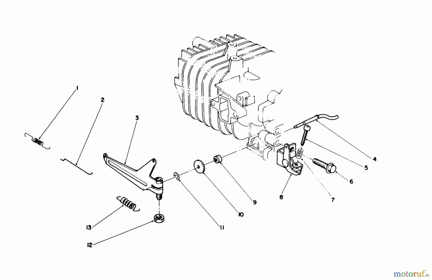  Toro Neu Snow Blowers/Snow Throwers Seite 1 38185 - Toro CCR 2000 Snowthrower, 1993 (3900001-3999999) GOVERNOR ASSEMBLY (ENGINE MODEL NO. 47PM1-5)