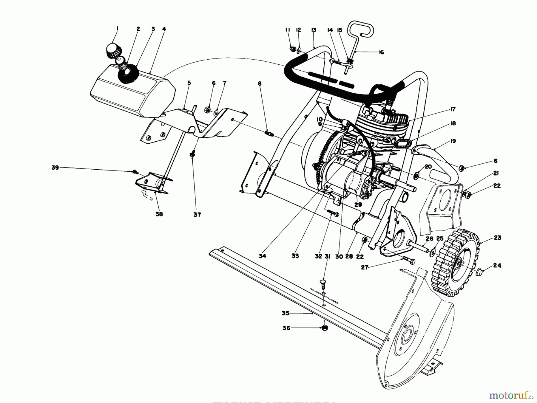 Toro Neu Snow Blowers/Snow Throwers Seite 1 38235 (S-200) - Toro S-200 Snowthrower, 1982 (2000001-2999999) ENGINE ASSEMBLY