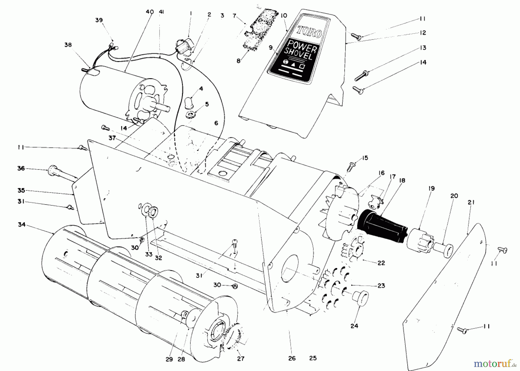  Toro Neu Snow Blowers/Snow Throwers Seite 1 38325C - Toro Power Shovel Snowthrower, 1989 (9000001-9999999) ROTOR HOUSING ASSEMBLY