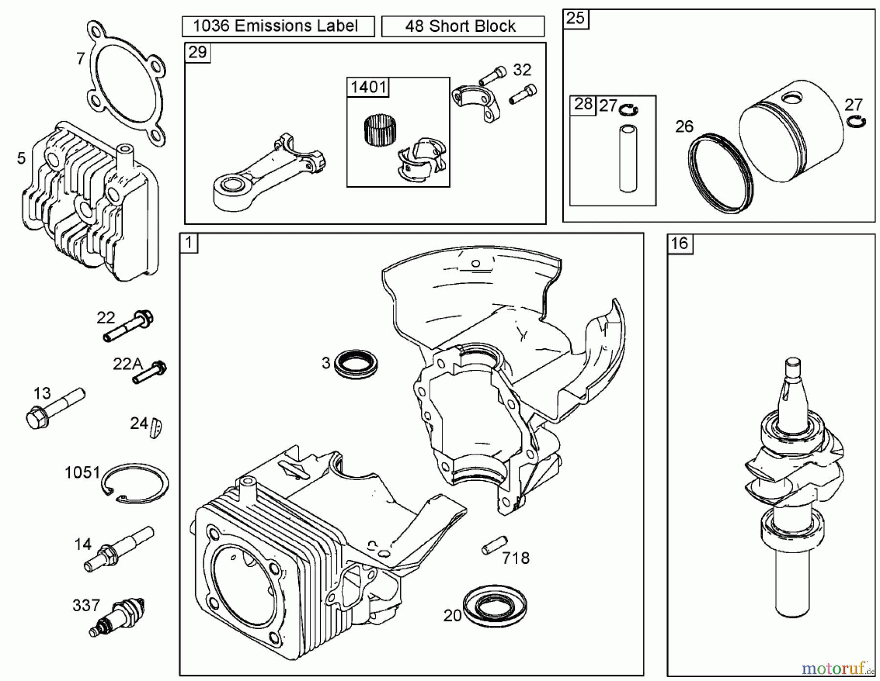  Toro Neu Snow Blowers/Snow Throwers Seite 1 38428 (2450) - Toro CCR 2450 Snowthrower, 2001 (210000001-210999999) CYLINDER, PISTON, AND CONNECTING ROD ASSEMBLIES BRIGGS AND STRATTON 084133-0196-E1