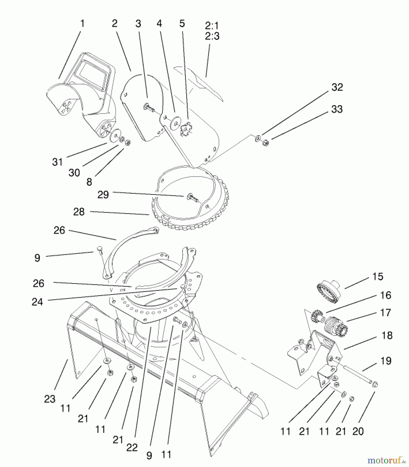  Toro Neu Snow Blowers/Snow Throwers Seite 1 38445 (3650) - Toro CCR 3650 Snowthrower, 2001 (210000001-210999999) CHUTE ASSEMBLY