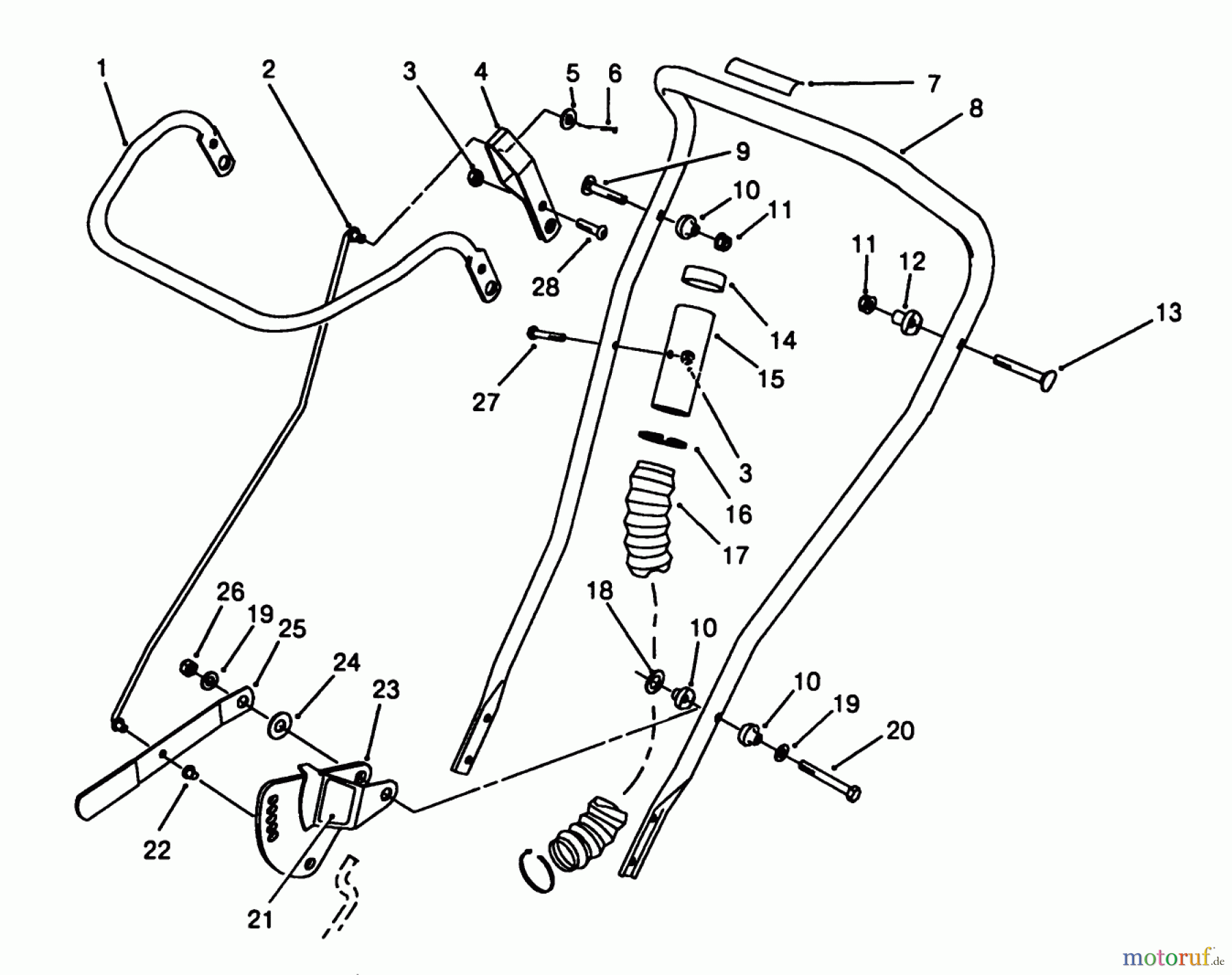  Toro Neu Edgers 58431 - Toro 3.5 hp Edger, 1987 (7000001-7999999) HANDLE ASSEMBLY