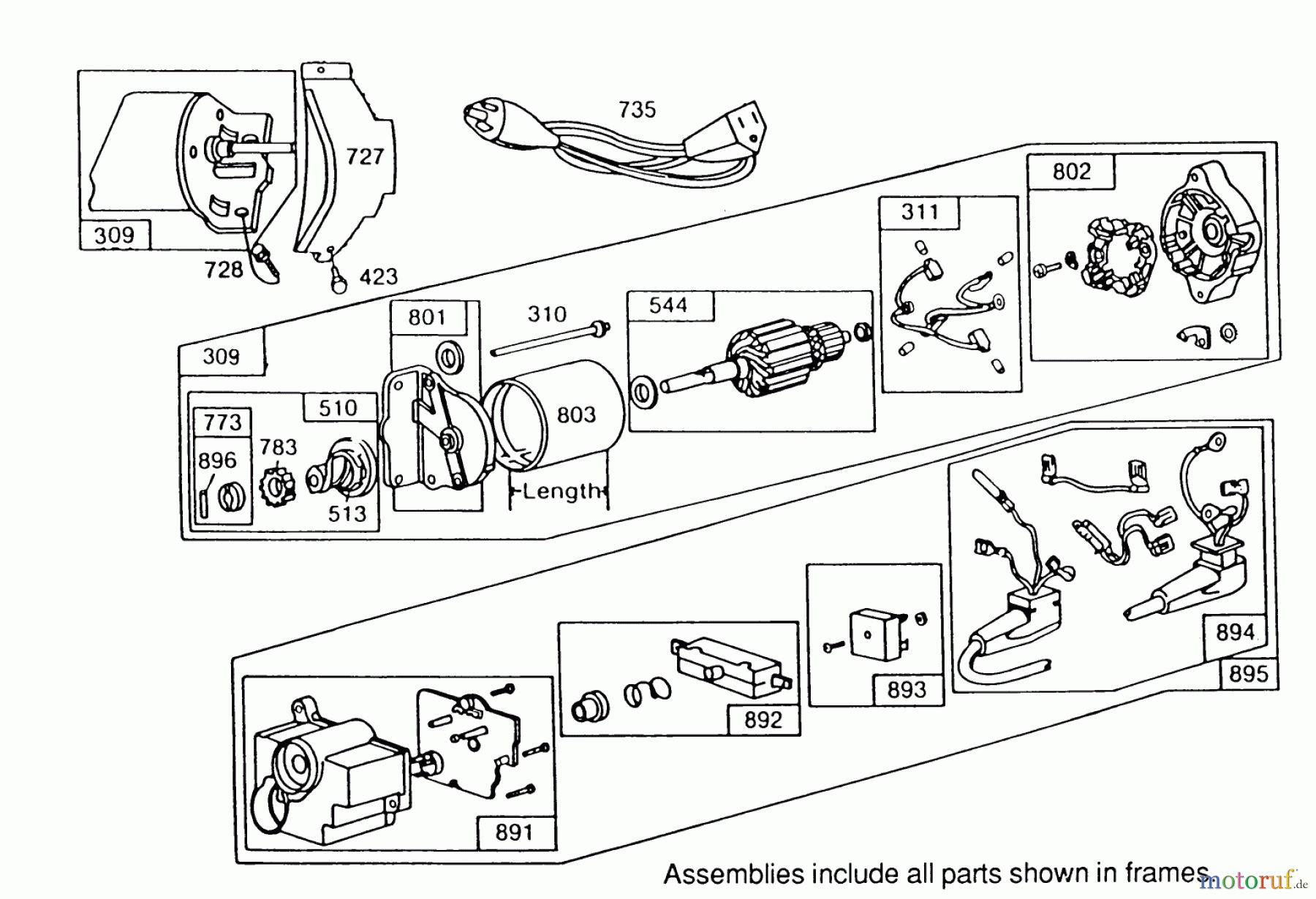  Toro Neu Snow Blowers/Snow Throwers Seite 1 38565 (1132) - Toro 1132 Power Shift Snowthrower, 1989 (9000001-9999999) 120V ELECTRIC STARTER MOTOR NO. 37-4630 (OPTIONAL)