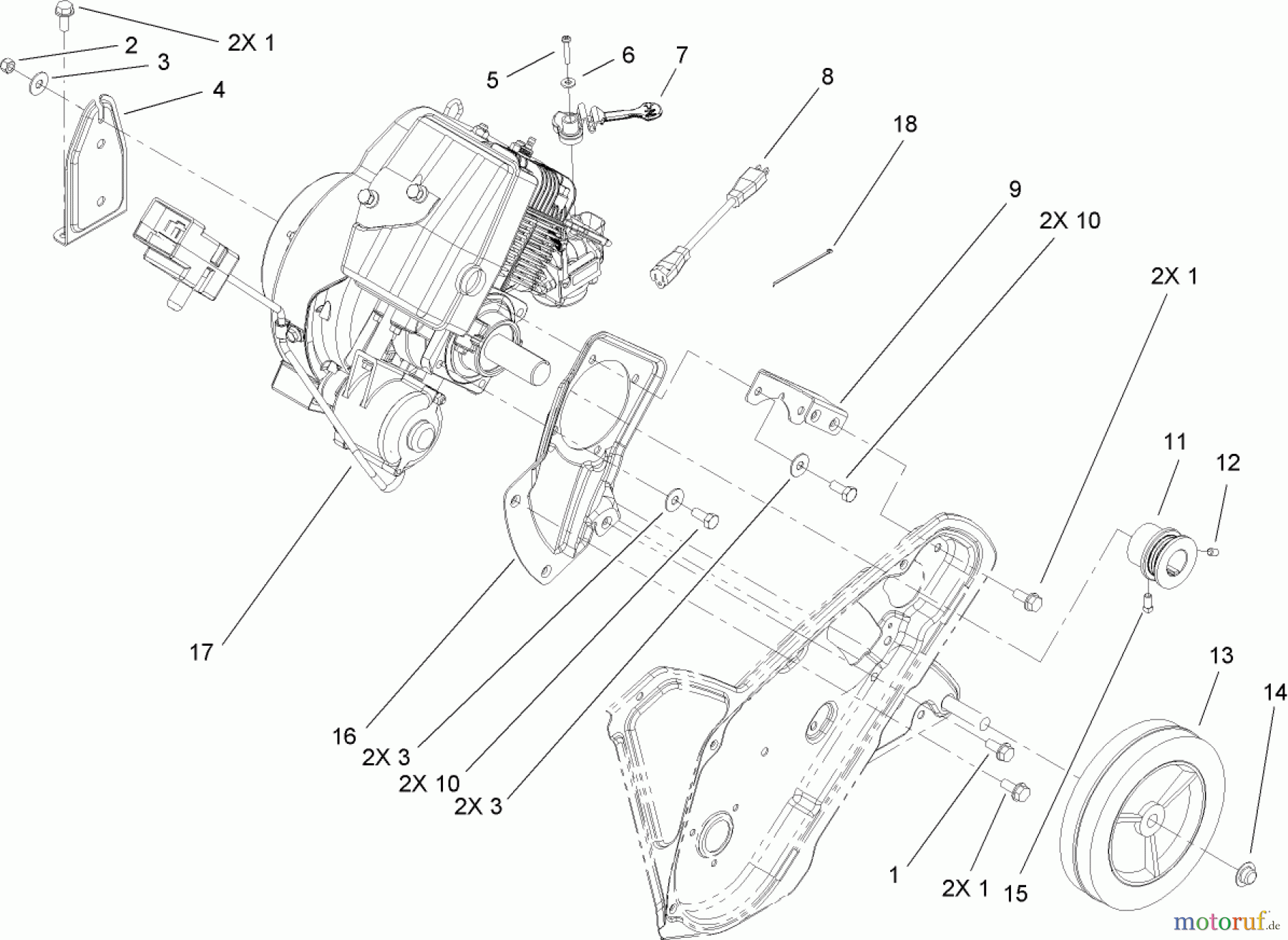  Toro Neu Snow Blowers/Snow Throwers Seite 1 38584 - Toro Power Clear Snowthrower, 2009 (290000001-290999999) ENGINE, FRAME AND WHEEL ASSEMBLY