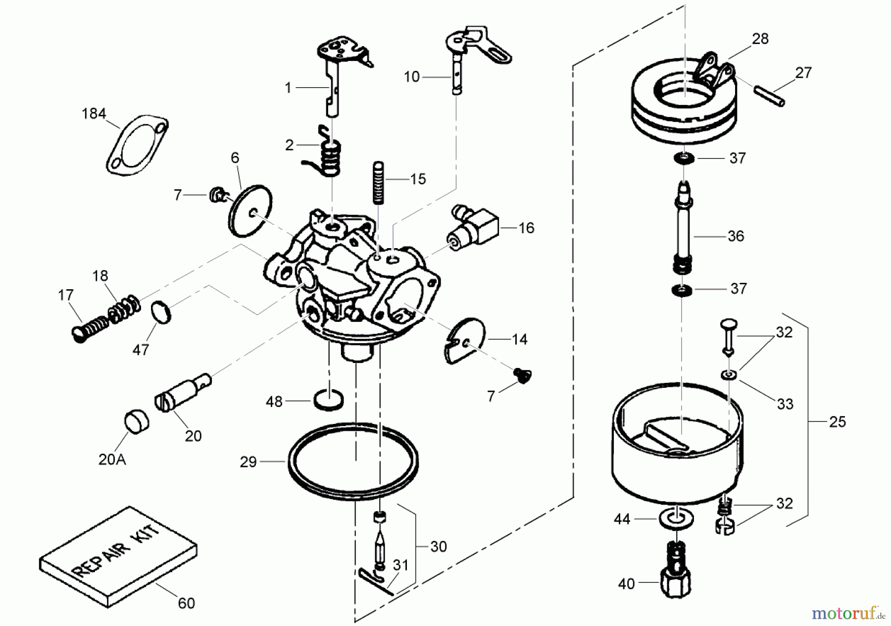  Toro Neu Snow Blowers/Snow Throwers Seite 1 38585 - Toro Power Clear Snowthrower, 2009 (290000001-290999999) CARBURETOR ASSEMBLY NO. 640299B TECUMSEH LH195SP-67529D