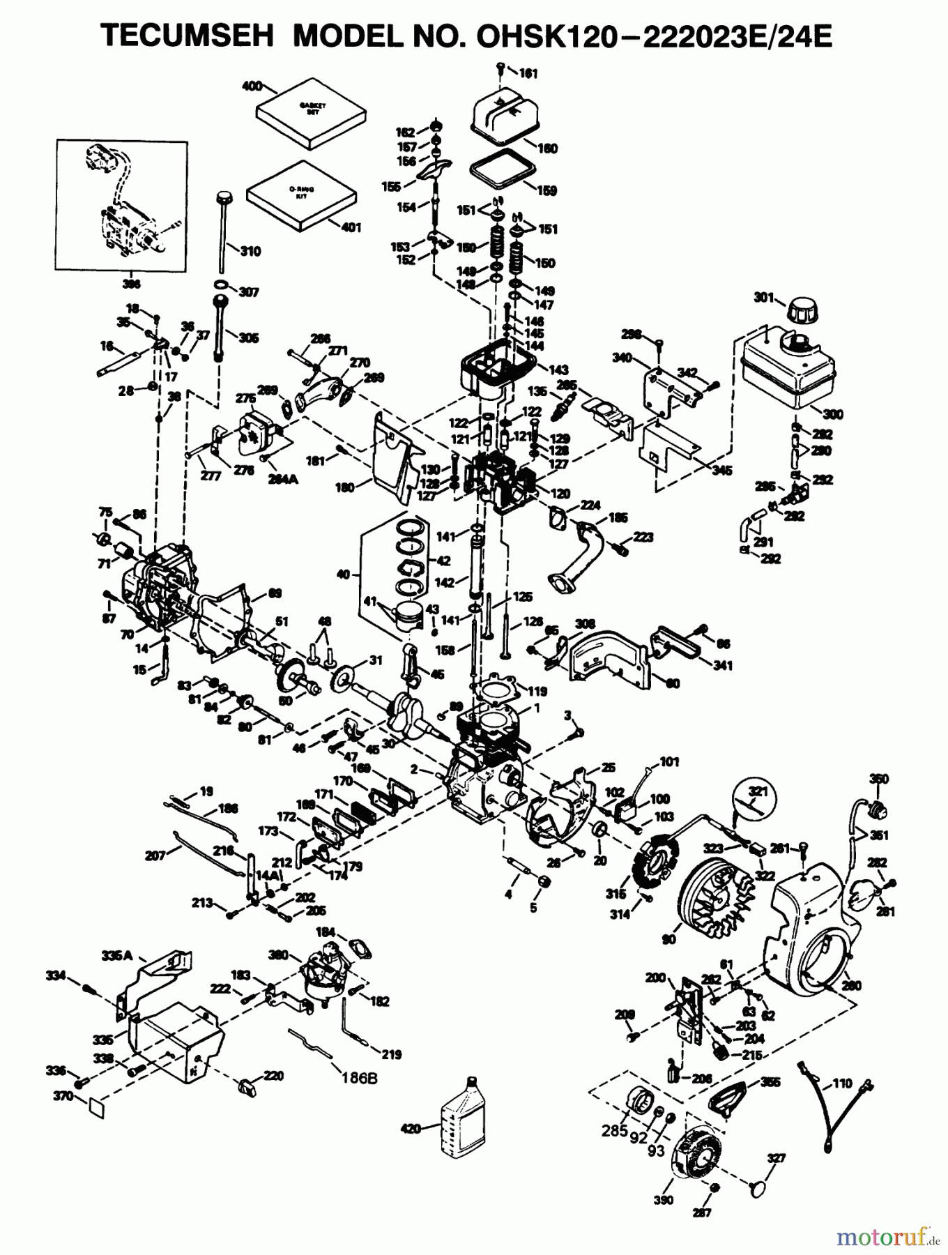  Toro Neu Snow Blowers/Snow Throwers Seite 1 38590 (1232) - Toro 1232 Power Shift Snowthrower, 1996 (6900001-6999999) TECUMSEH MODEL NO. OHSK120-222023E/24E