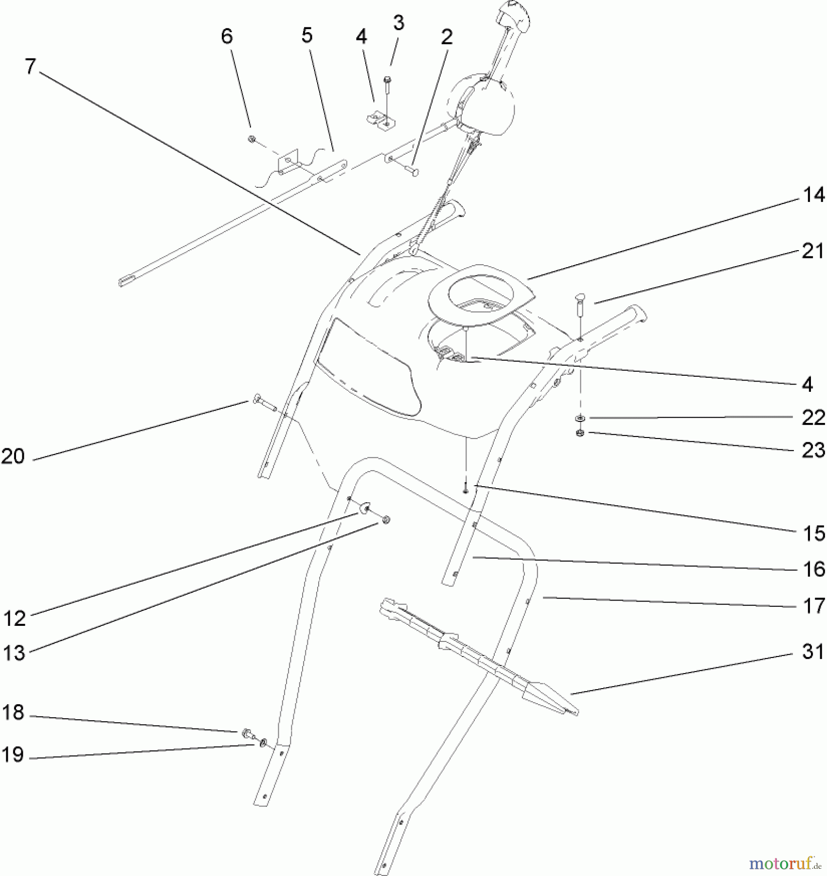 Toro Neu Snow Blowers/Snow Throwers Seite 2 38629 (826 OE) - Toro Power Max 826 OE Snowthrower, 2010 (310000001-310999999) HANDLE ASSEMBLY