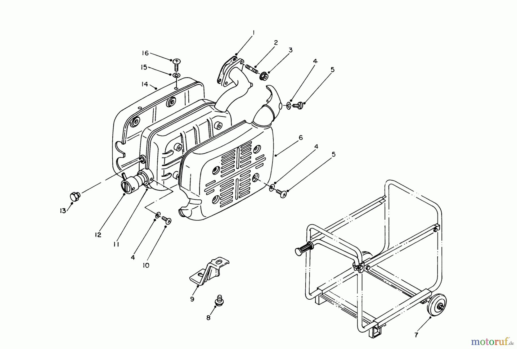 Toro Neu Generators 62032 (T3000D) - Toro Generator, T3000D, 1986 (6000001-6999999) EXHAUST ASSEMBLY