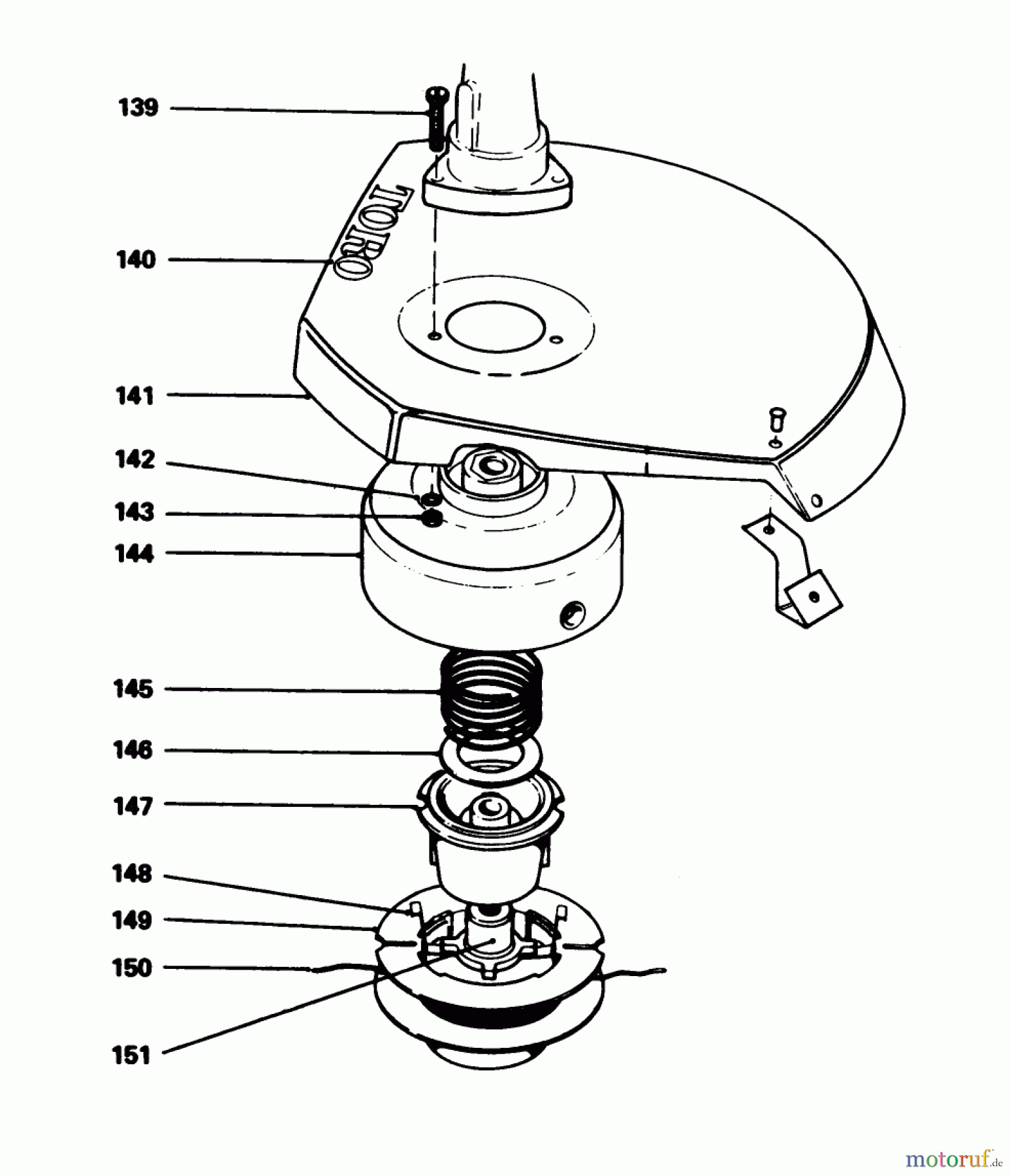 Toro Neu Trimmers, String/Brush 51625 - Toro Gas Trimmer/Weeder, 1979 (9000001-9999999) CUTTER HEAD ASSEMBLY