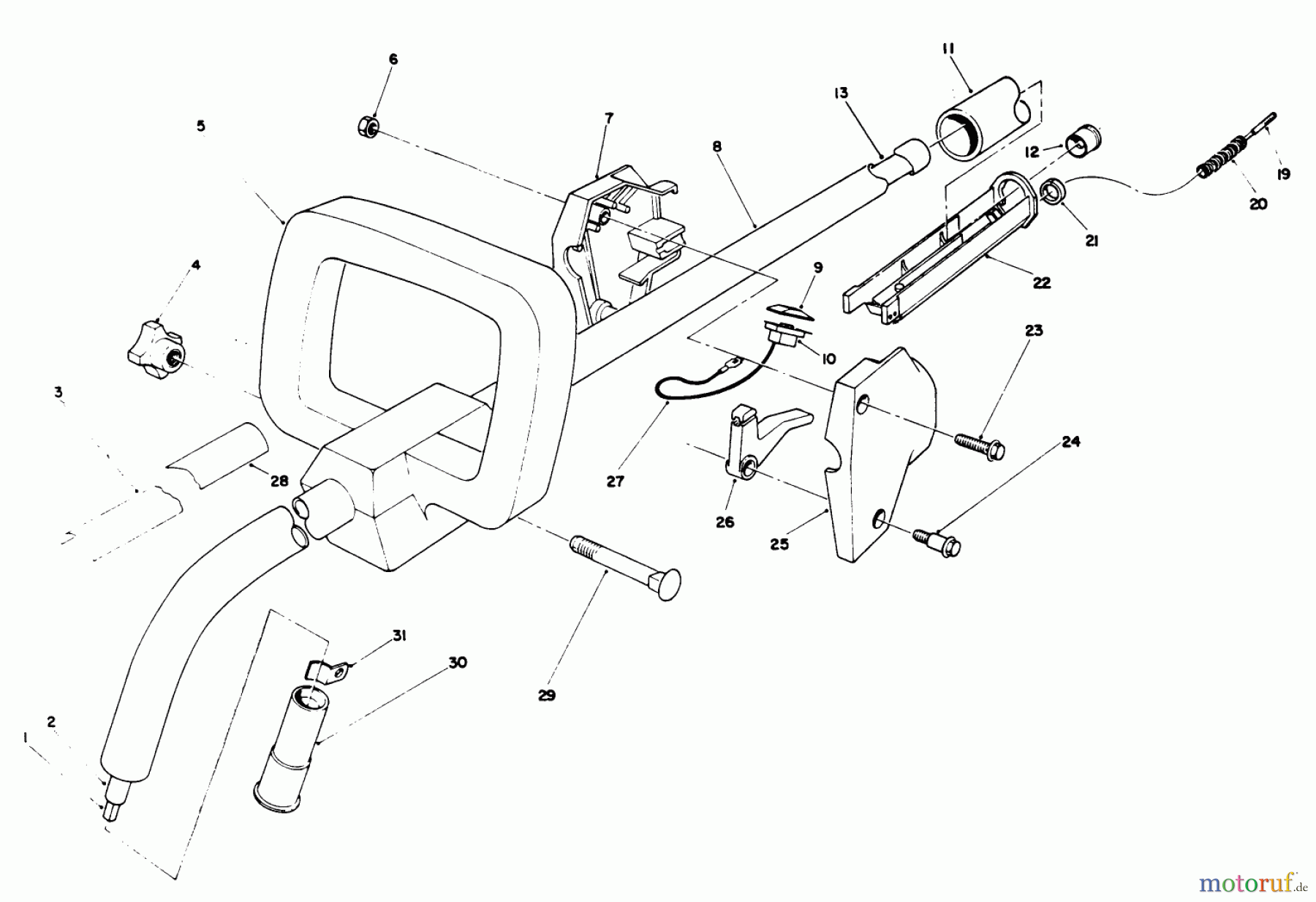  Toro Neu Trimmers, String/Brush 51637 (TC 2010) - Toro TC 2010 Gas Trimmer, 1990 (0000001-0999999) HANDLE ASSEMBLY