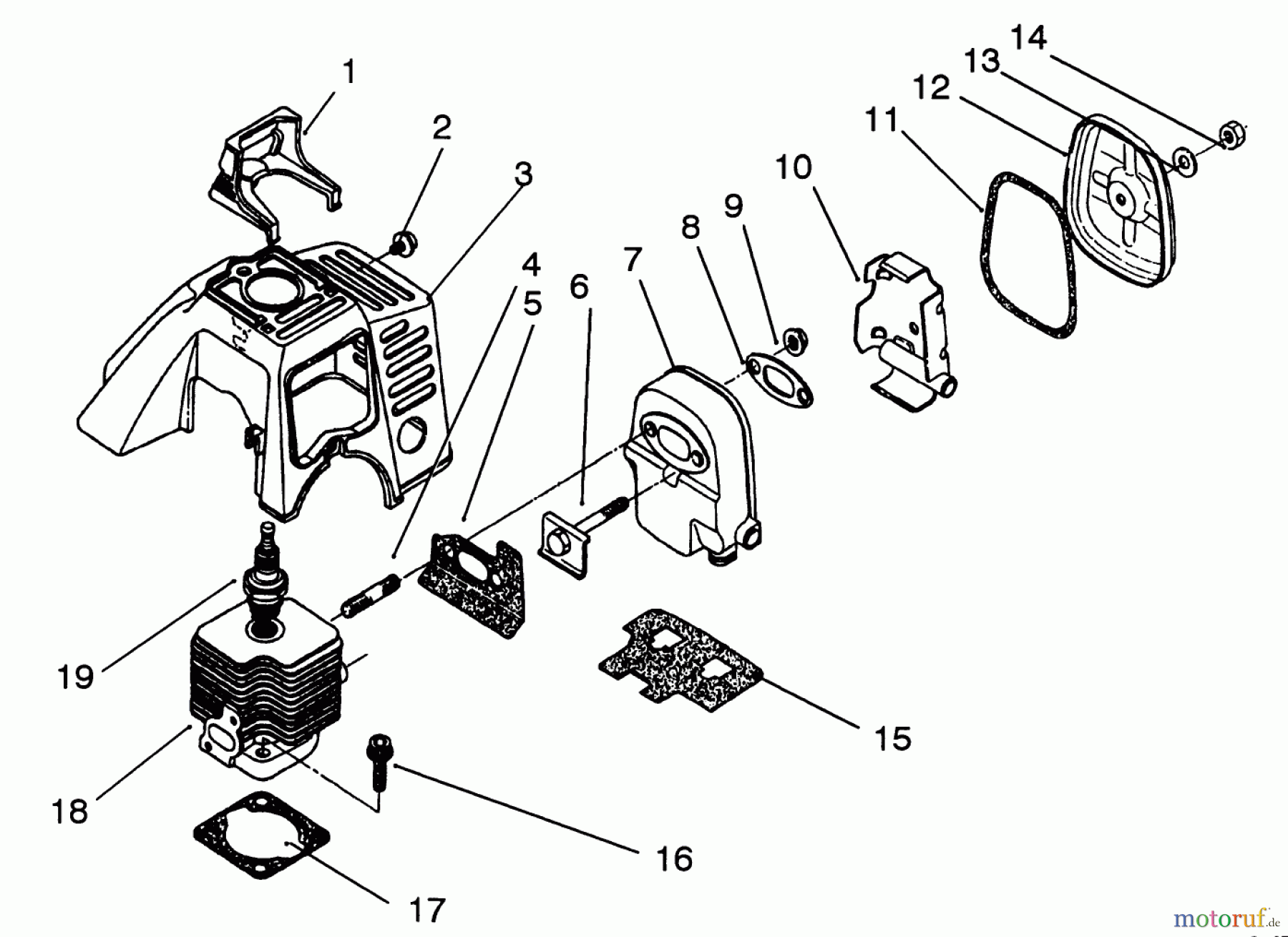  Toro Neu Trimmers, String/Brush 51650 (TC 3100) - Toro TC 3100 Gas Trimmer, 1992 (2000001-2999999) ENGINE ASSEMBLY #3