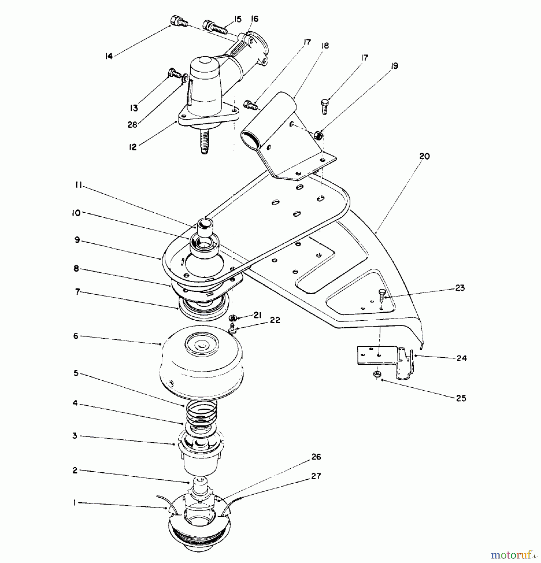  Toro Neu Trimmers, String/Brush 51652 (TC 3105) - Toro TC 3105 Gas Trimmer, 1991 (1000001-1999999) CUTTER HEAD & GEAR BOX ASSEMBLY