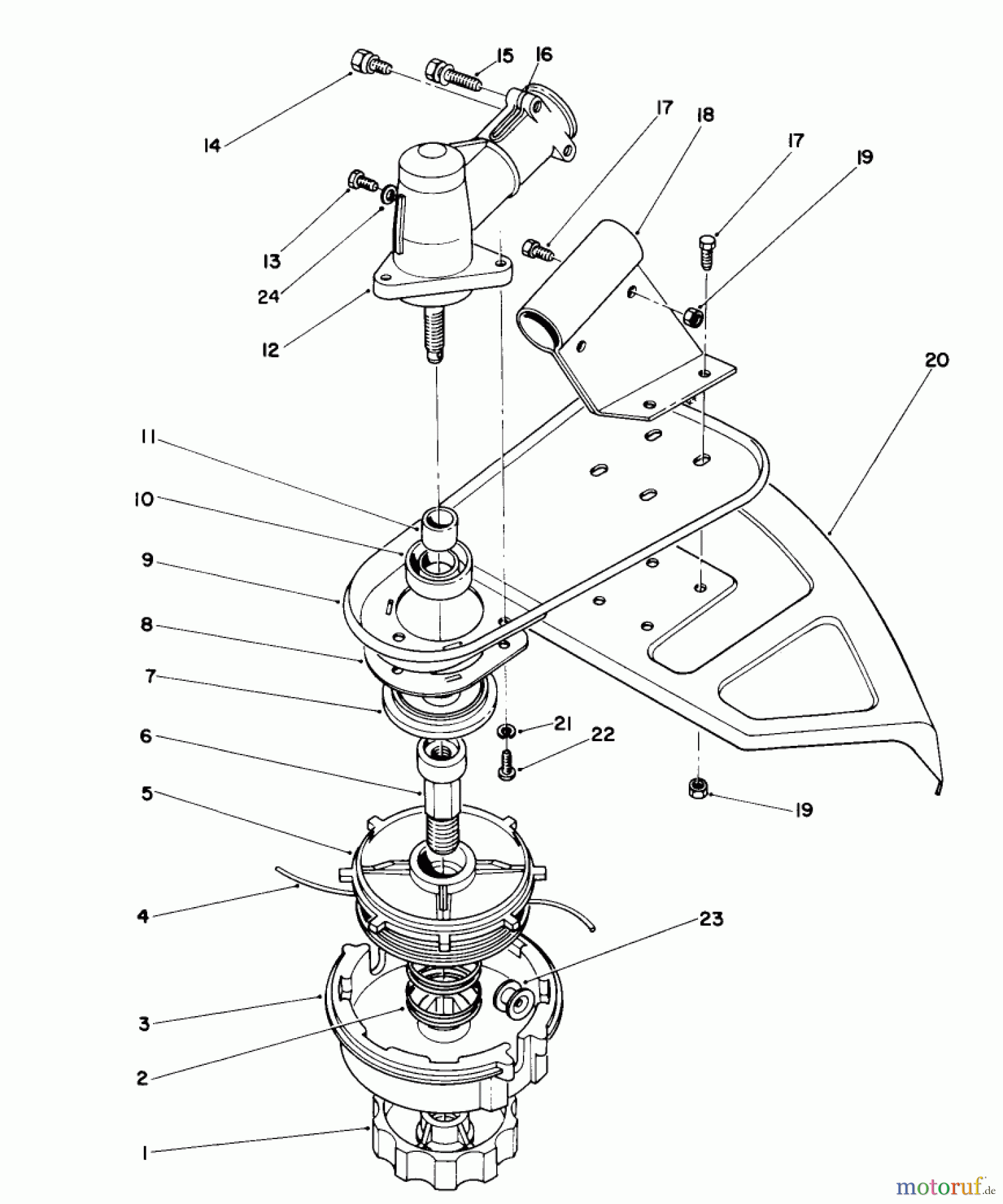 Toro Neu Trimmers, String/Brush 51675 (TC 5010) - Toro TC 5010 Gas Trimmer, 1992 (2000001-2999999) CUTTER HEAD & GEAR BOX ASSEMBLY