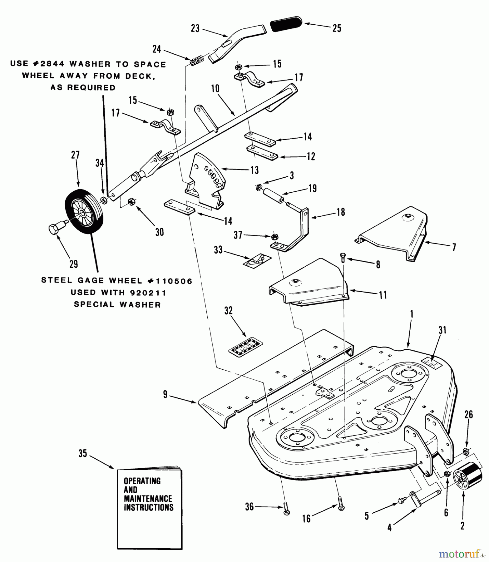 Toro Neu Mowers, Deck Assembly Only A5-37MS02 - Toro 37
