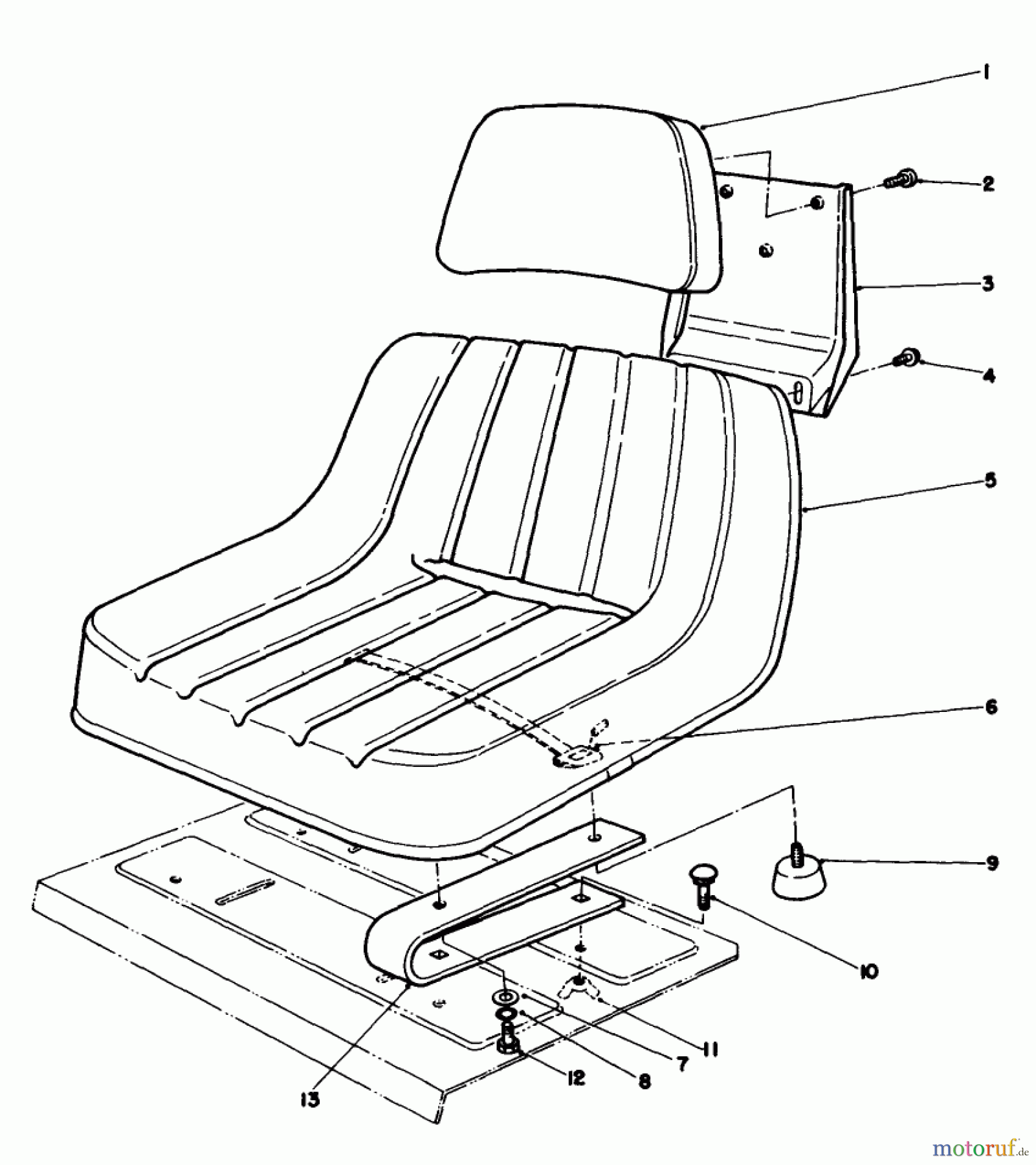 Rasen- und Garten Traktoren 30754 - Toro Groundsmaster 117 Tractor (SN: 0000001 - 0999999) (1990) STANDARD SEAT KIT MODEL NO. 30746 (OPTIONAL)