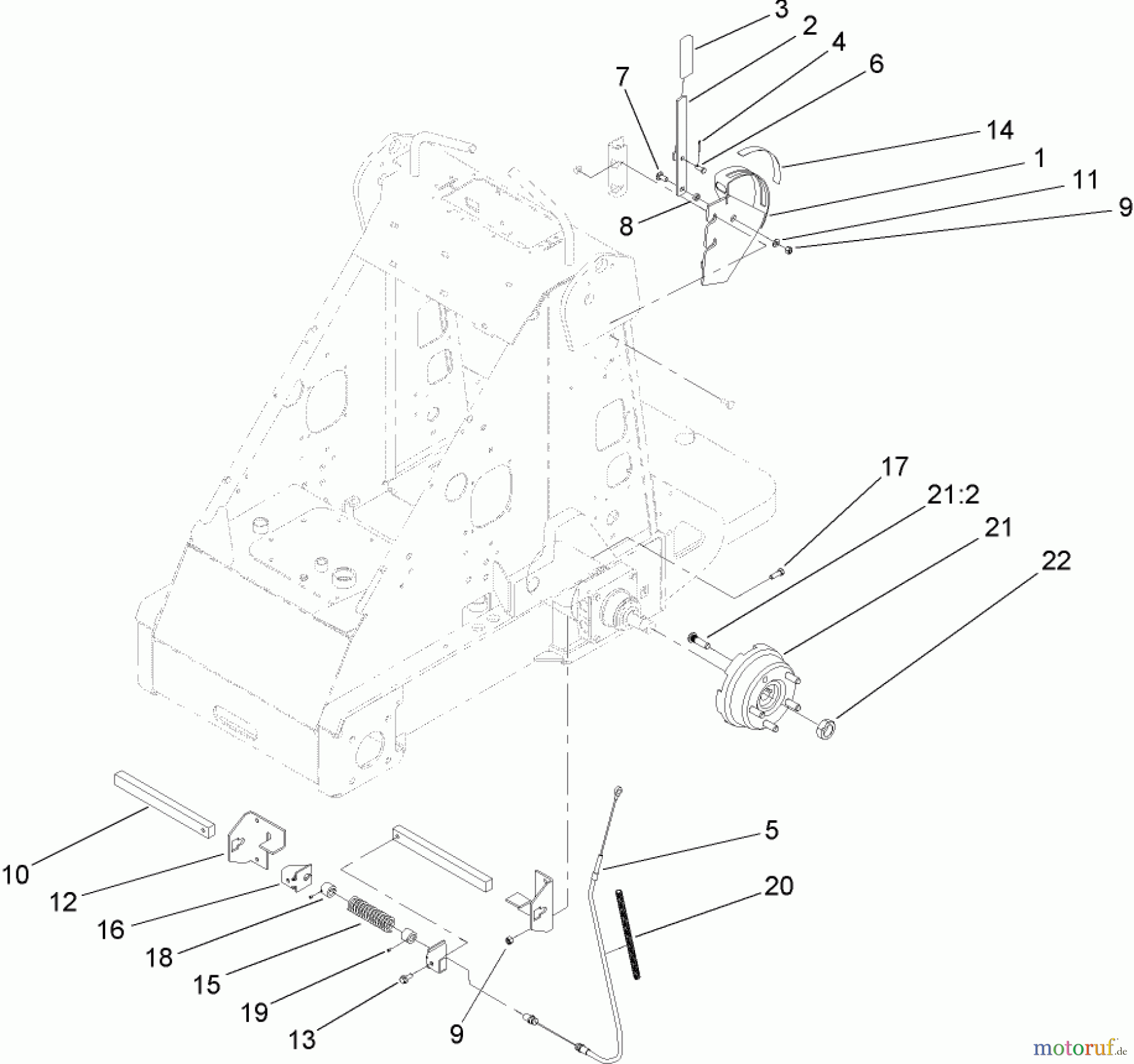  Compact Utility Attachments 22366 - Toro CE Kit, Dingo 323 Compact Utility Loader PARKING BRAKE ASSEMBLY