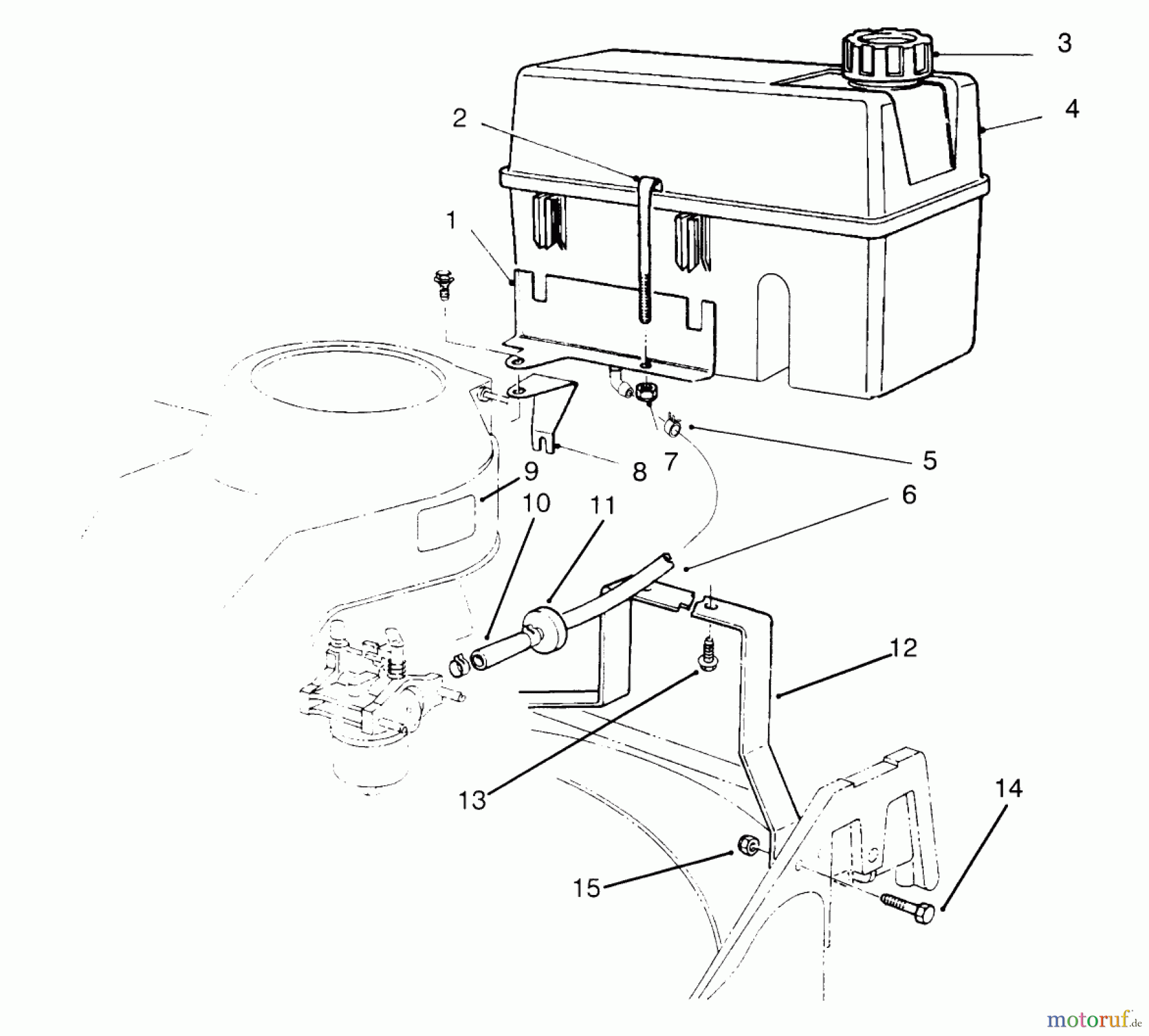 Rasenmäher 22026 - Toro Side Discharge Mower (SN: 6900001 - 6999999) (1996) FUEL TANK ASSEMBLY
