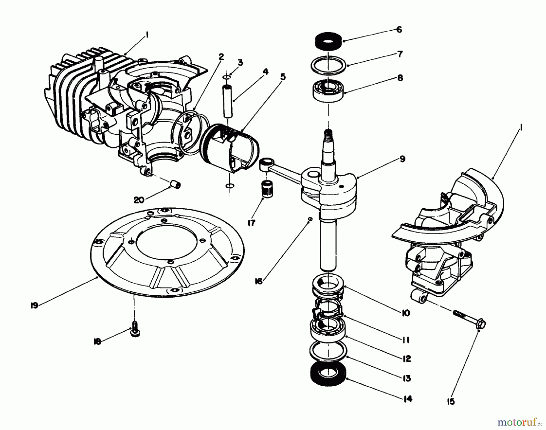 Rasenmäher 22035C - Toro Walk-Behind Mower (SN: 9000001 - 9999999) (1989) CRANKSHAFT ASSEMBLY (MODEL NO. 47PJ8)
