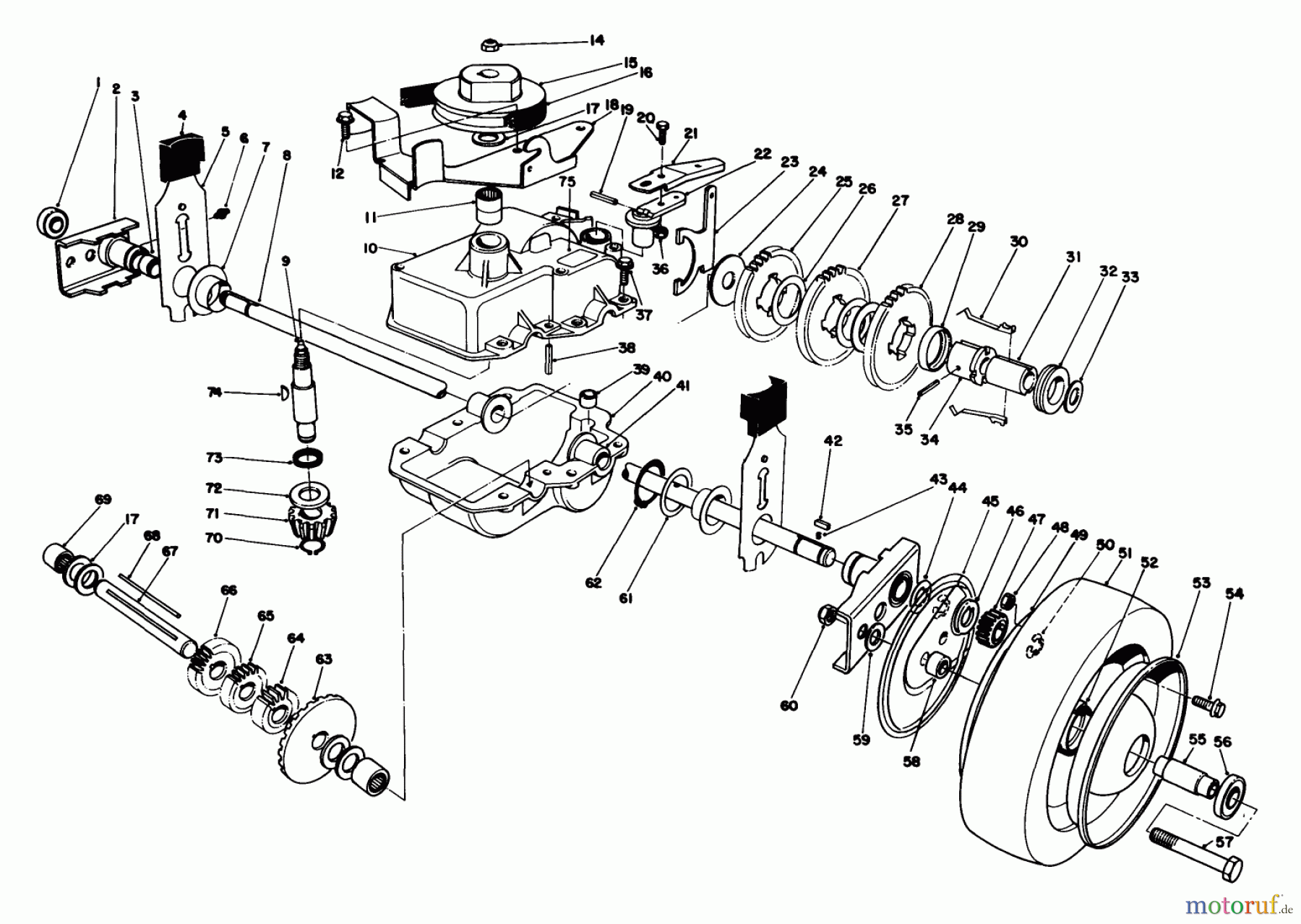 Rasenmäher 22035C - Toro Walk-Behind Mower (SN: 9000001 - 9999999) (1989) GEAR CASE ASSEMBLY