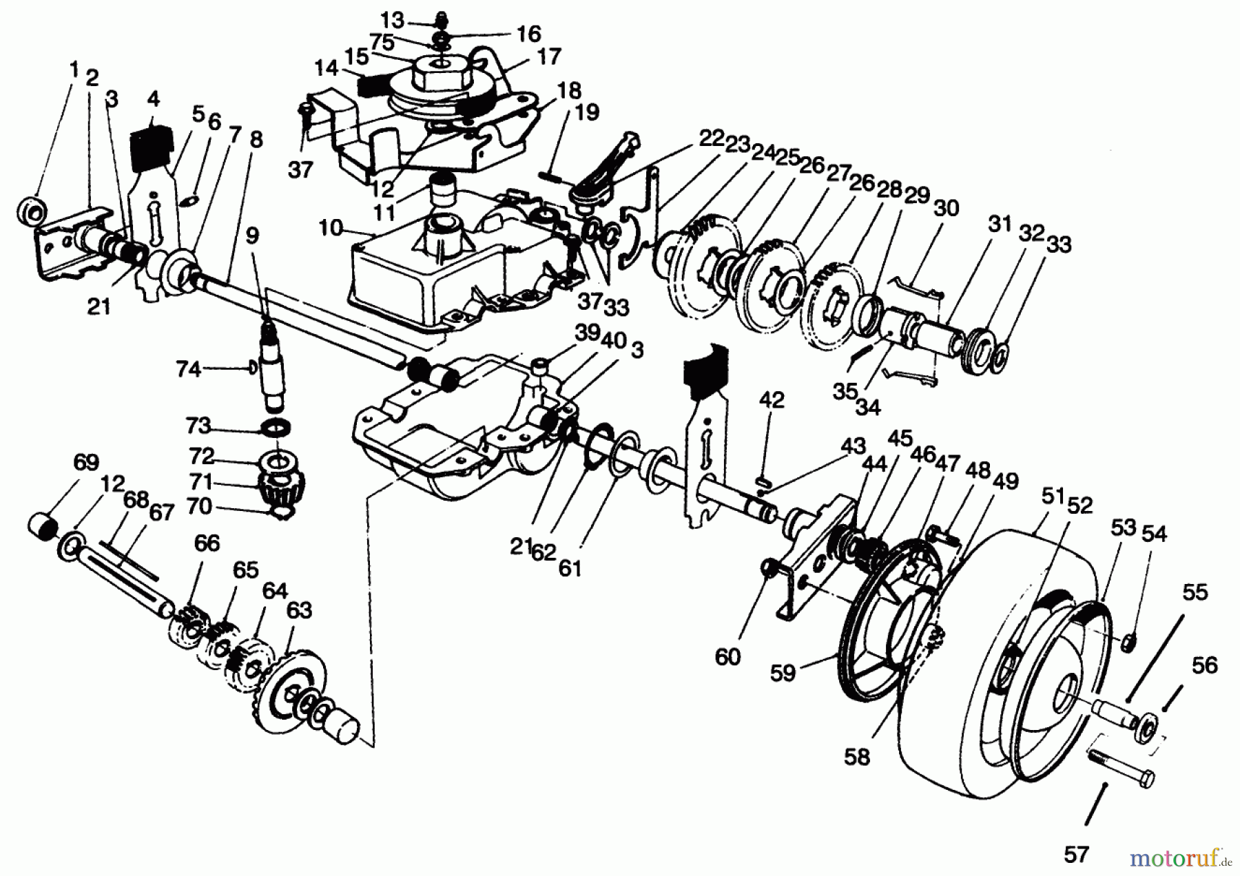 Rasenmäher 22037BC - Toro Walk-Behind Mower (SN: 5900001 - 5999999) (1995) GEAR CASE ASSEMBLY
