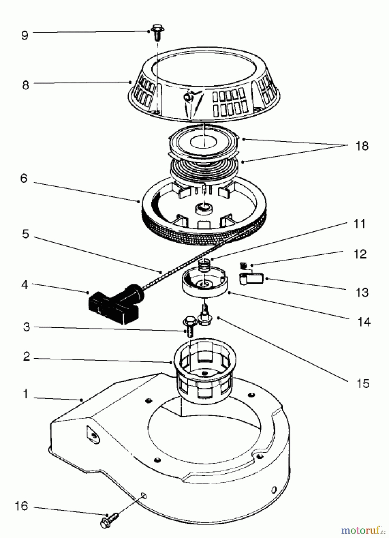 Rasenmäher 22038 - Toro 53cm Walk-Behind Mower (SN: 230000001 - 230999999) (2003) RECOIL ASSEMBLY