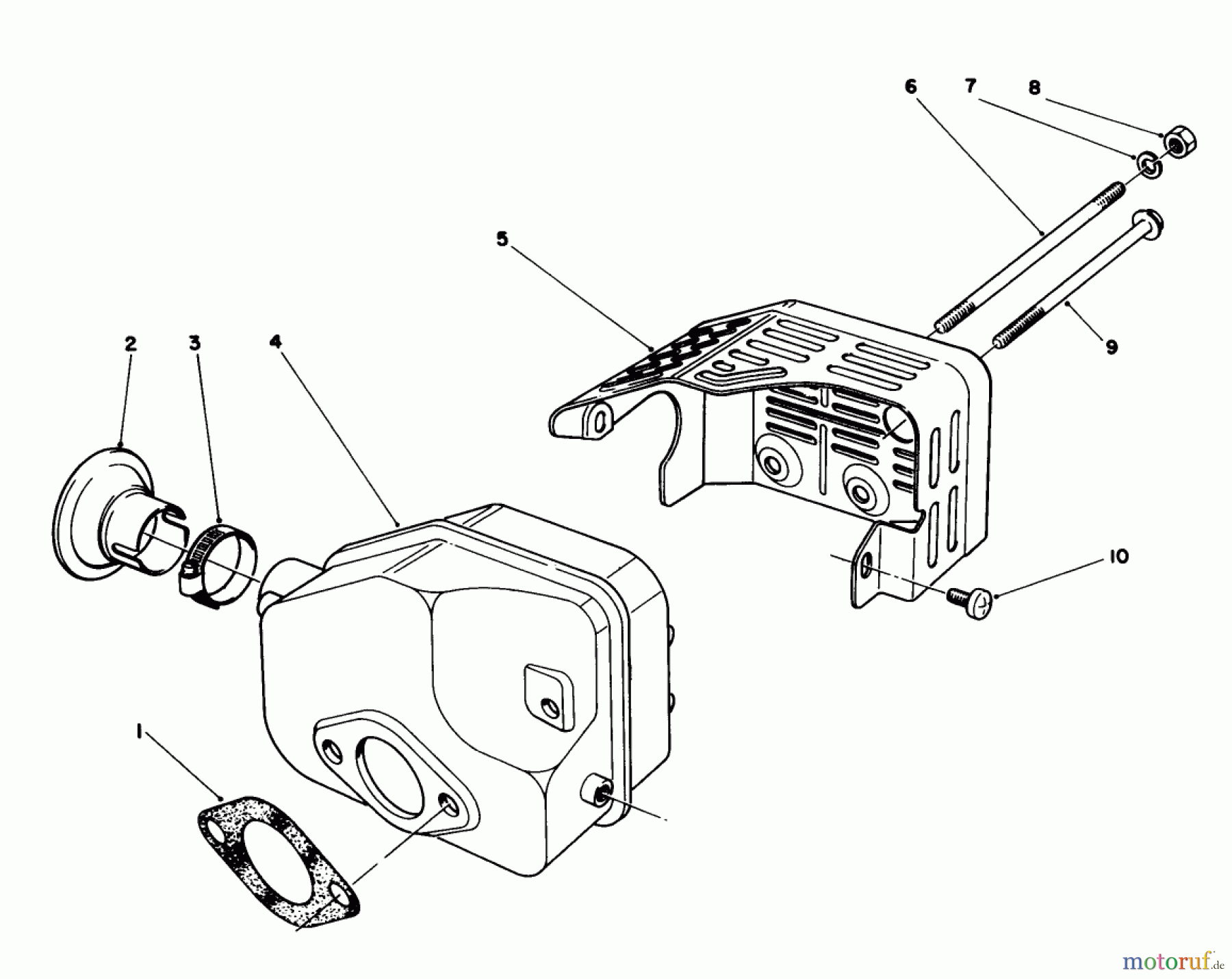 Rasenmäher 22580 - Toro Walk-Behind Mower (SN: 1000001 - 1999999) (1991) MUFFLER ASSEMBLY (MODEL NO. 47PL0-3)