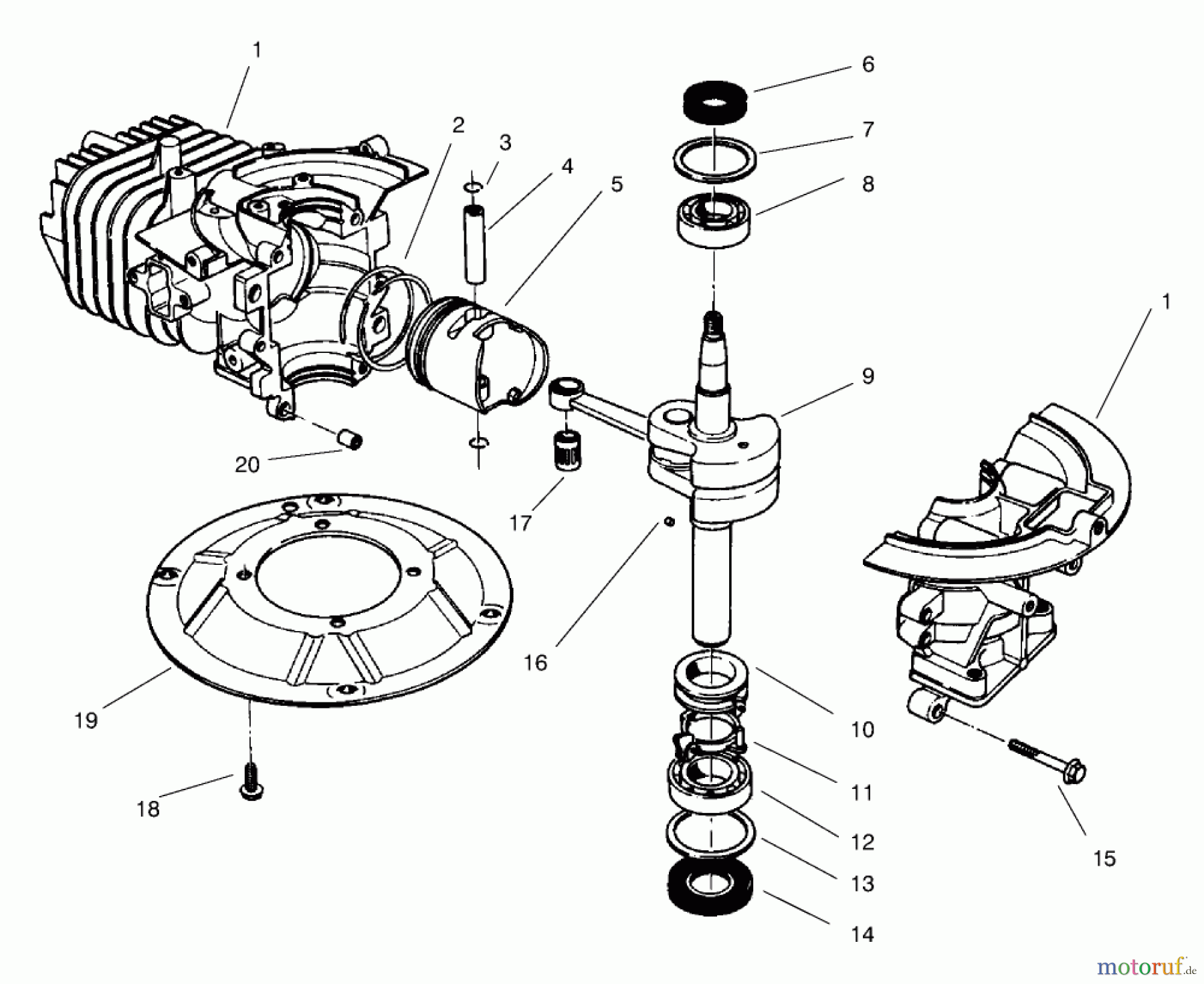  Rasenmäher 22043 - Toro Recycler Mower (SN: 9900001 - 9999999) (1999) CRANKSHAFT ASSEMBLY(MODEL NO. 47PT7-7)