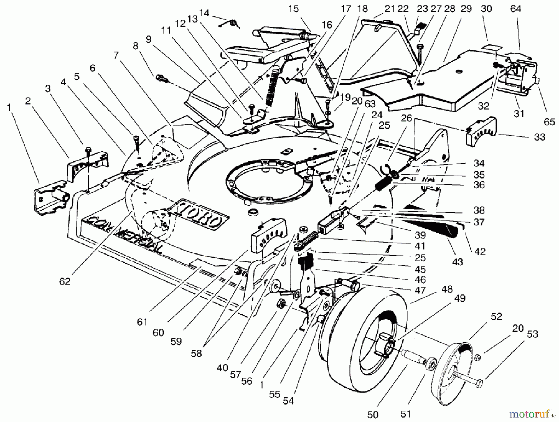 Rasenmäher 22043 - Toro Walk-Behind Mower (SN: 7900001 - 7999999) (1997) HOUSING ASSEMBLY