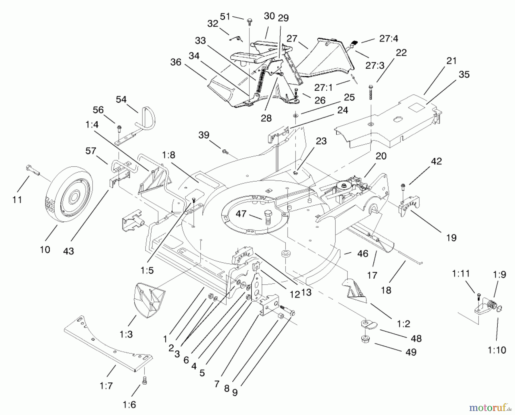 Rasenmäher 22157 - Toro 53cm Recycler/Rear-Bagger Mower (SN: 230000001 - 230999999) (2003) HOUSING ASSEMBLY