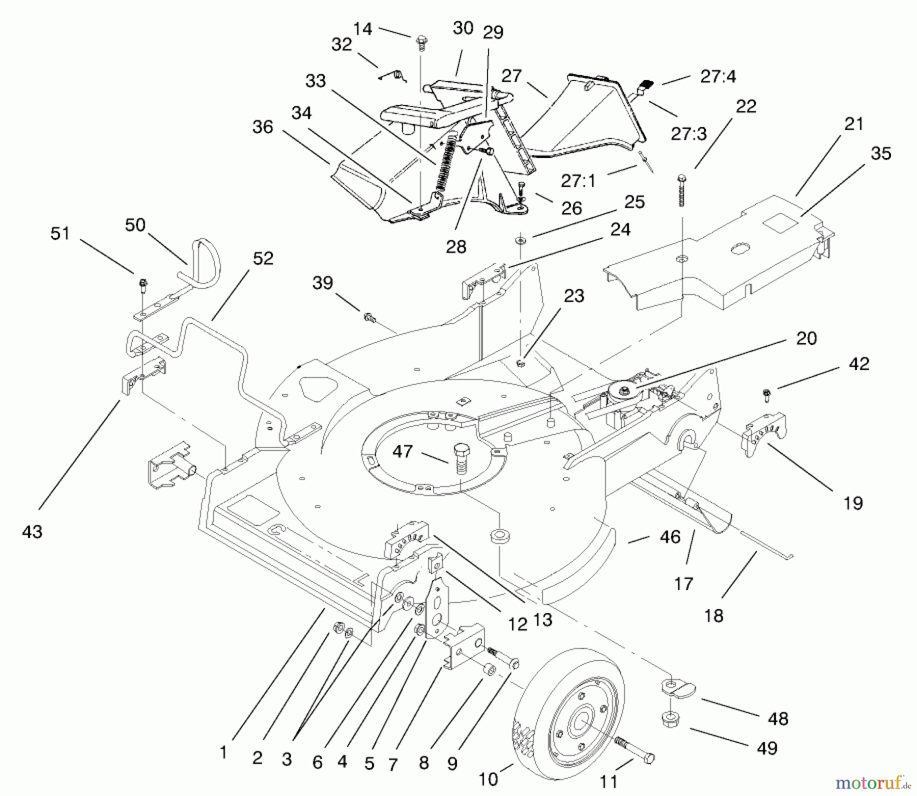  Rasenmäher 22162 - Toro Recycler Mower (SN: 210000001 - 210999999) (2001) HOUSING ASSEMBLY