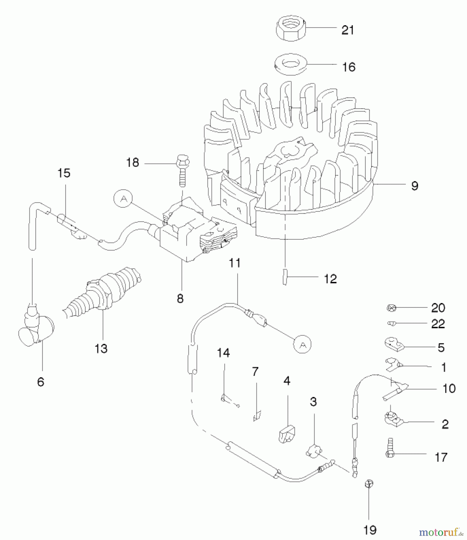 Rasenmäher 22172 - Toro Recycler Mower (SN: 220000001 - 220999999) (2002) FLYWHEEL AND IGNITION ASSEMBLY